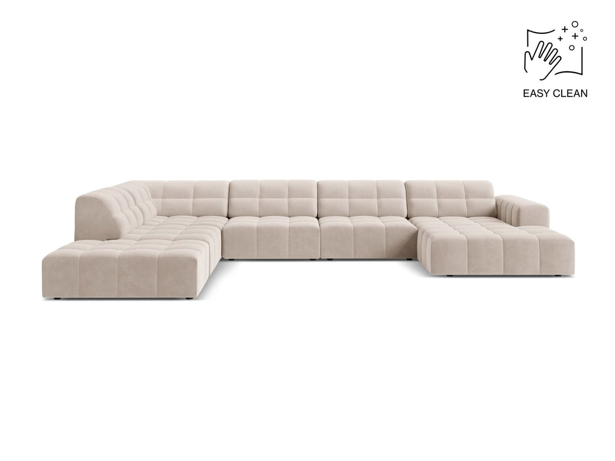 Chicago Velour Panoramic Ecksofa links 7 Sitzer 262cm von Cosmopolitan Design