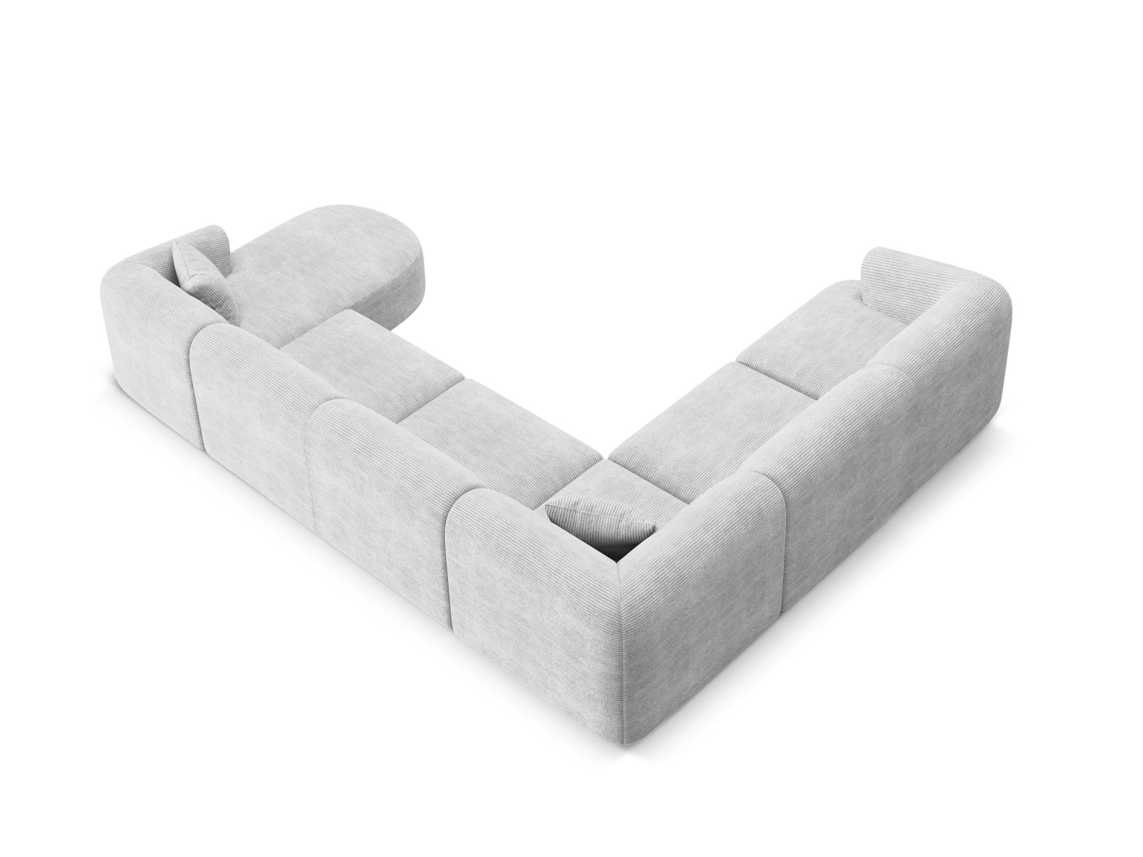 Erleben Sie das Campi Modular Panoramic Ecksofa links von Cosmopolitan Design – ein stilvolles 7-Sitzer Sofa, das Komfort und Eleganz perfekt kombiniert.