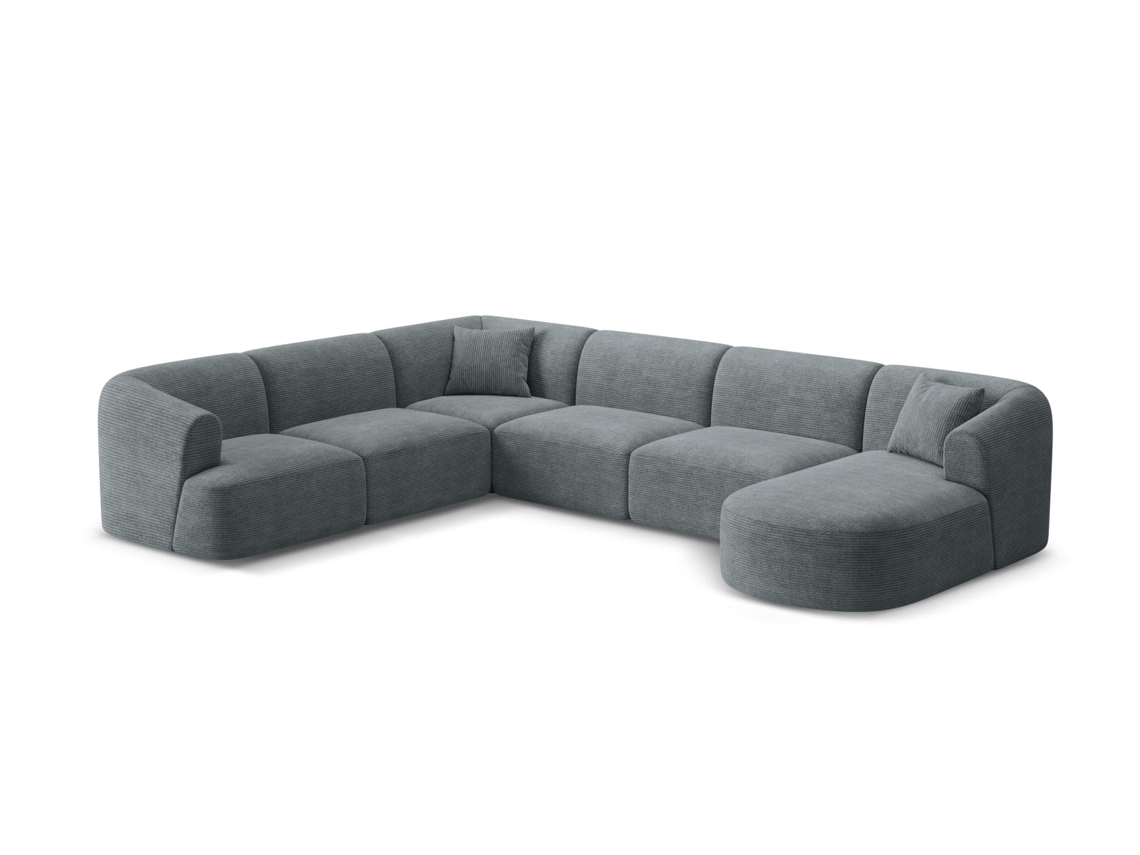 Erleben Sie das Campi Modular Panoramic Ecksofa links von Cosmopolitan Design – ein stilvolles 7-Sitzer Sofa, das modernen Komfort und Eleganz perfekt kombiniert.