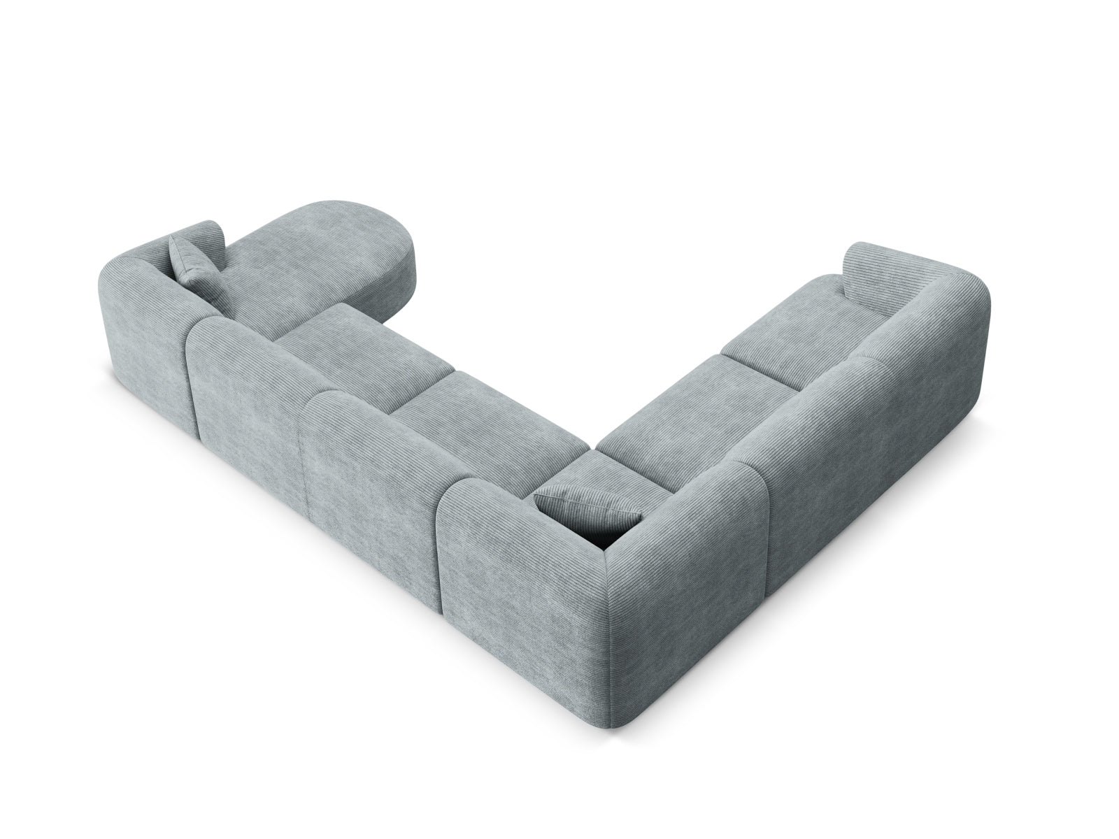 Erleben Sie das Campi Modular Panoramic Ecksofa links von Cosmopolitan Design – ein stilvolles 7-Sitzer Sofa, das Komfort und Eleganz perfekt kombiniert.