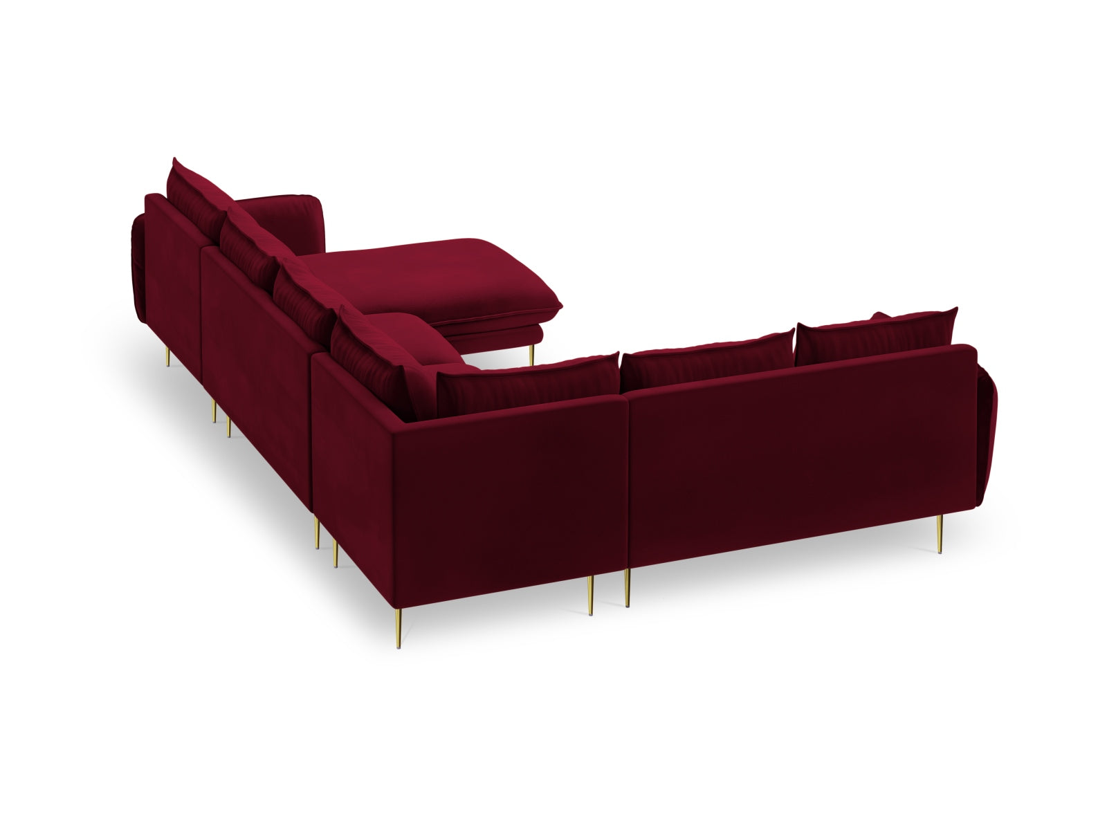 Erleben Sie das Vienna Velour Panoramic Ecksofa links – ein stilvolles 7-Sitzer Sofa mit 235 cm, das höchsten Komfort und Eleganz in Ihr Zuhause bringt.