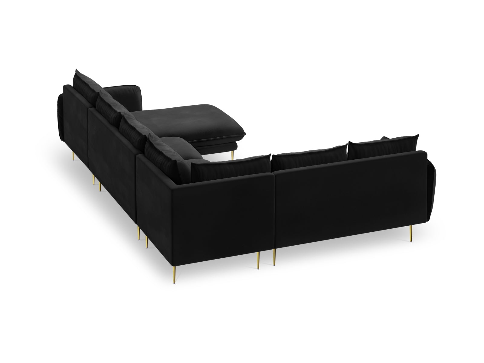 Erleben Sie das Vienna Velour Panoramic Ecksofa links – ein stilvolles 7-Sitzer Sofa mit 235 cm, das höchsten Komfort und Eleganz in Ihr Zuhause bringt.