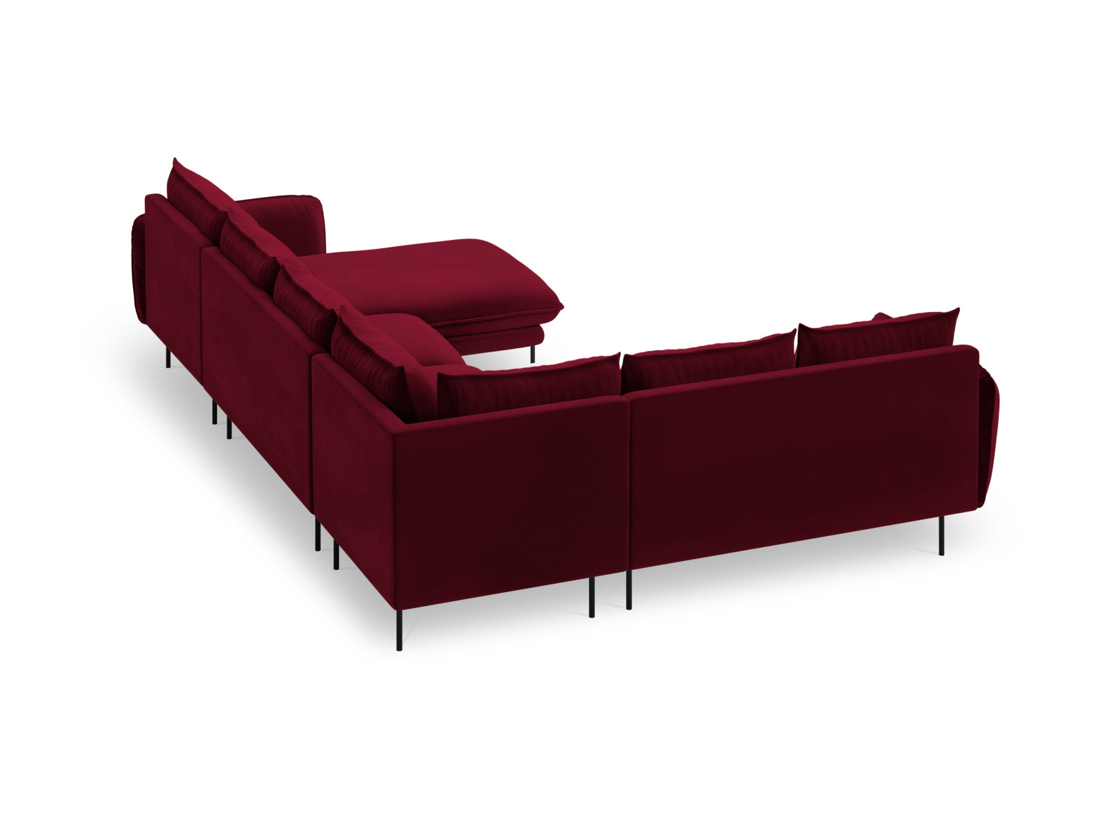 Erleben Sie das Vienna Velour Panoramic Ecksofa links – ein stilvolles 7-Sitzer Sofa mit 235 cm, das höchsten Komfort und Eleganz in Ihr Zuhause bringt.