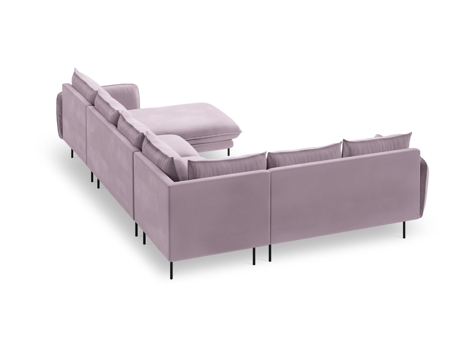Erleben Sie das Vienna Velour Panoramic Ecksofa links – ein stilvolles 7-Sitzer Sofa mit 235 cm, das höchsten Komfort und Eleganz in Ihr Zuhause bringt.