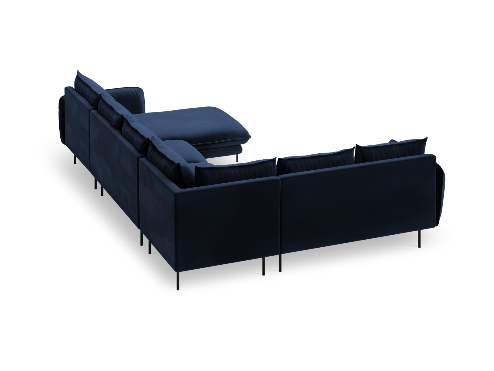 Erleben Sie das Vienna Velour Panoramic Ecksofa links – ein stilvolles 7-Sitzer Sofa mit 235 cm, das höchsten Komfort und Eleganz in Ihr Zuhause bringt.