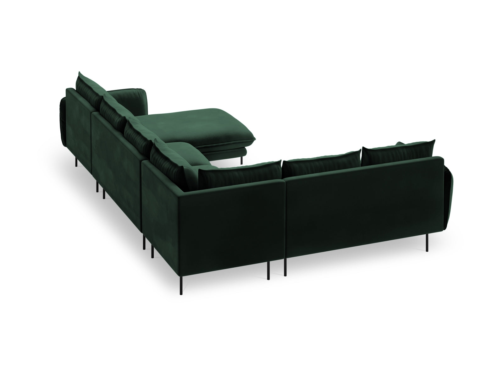 Erleben Sie das Vienna Velour Panoramic Ecksofa links – ein stilvolles 7-Sitzer Sofa mit 235 cm, das höchsten Komfort und Eleganz in Ihr Zuhause bringt.