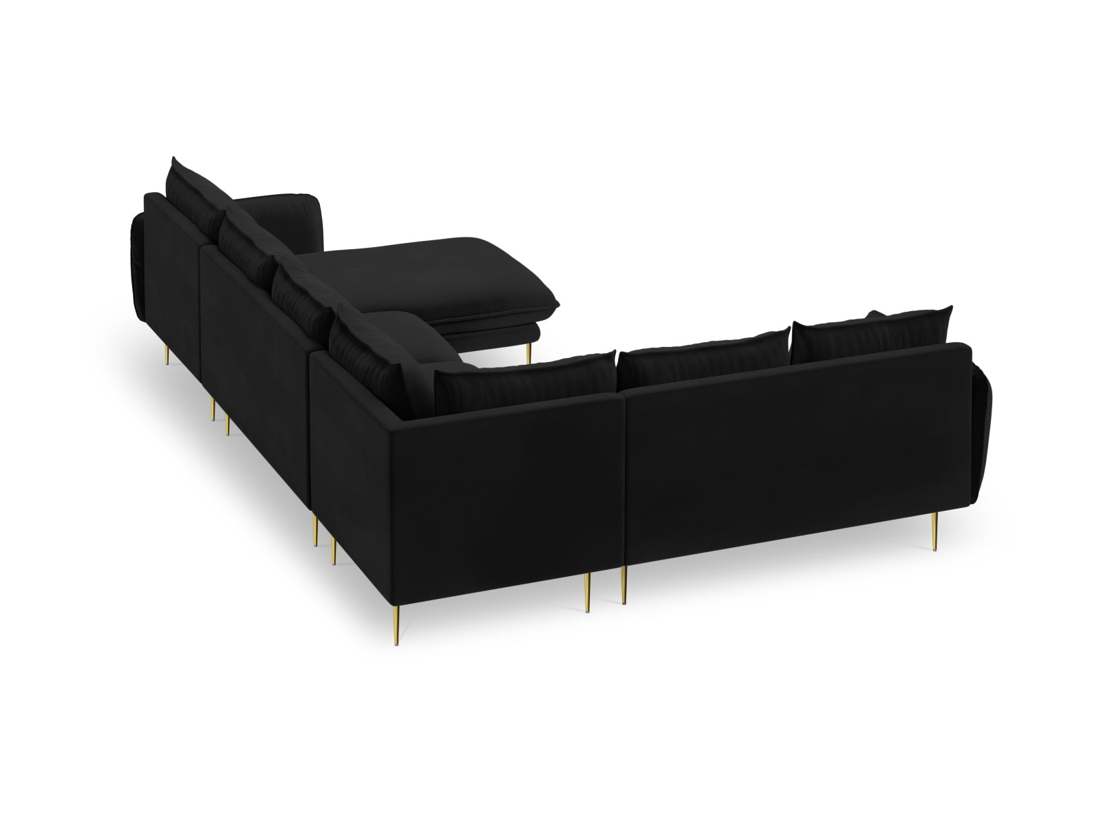 Entdecken Sie das elegante Vienna Velour Panoramic Ecksofa links – ein 7-Sitzer mit 235 cm, das Komfort und modernes Design vereint.