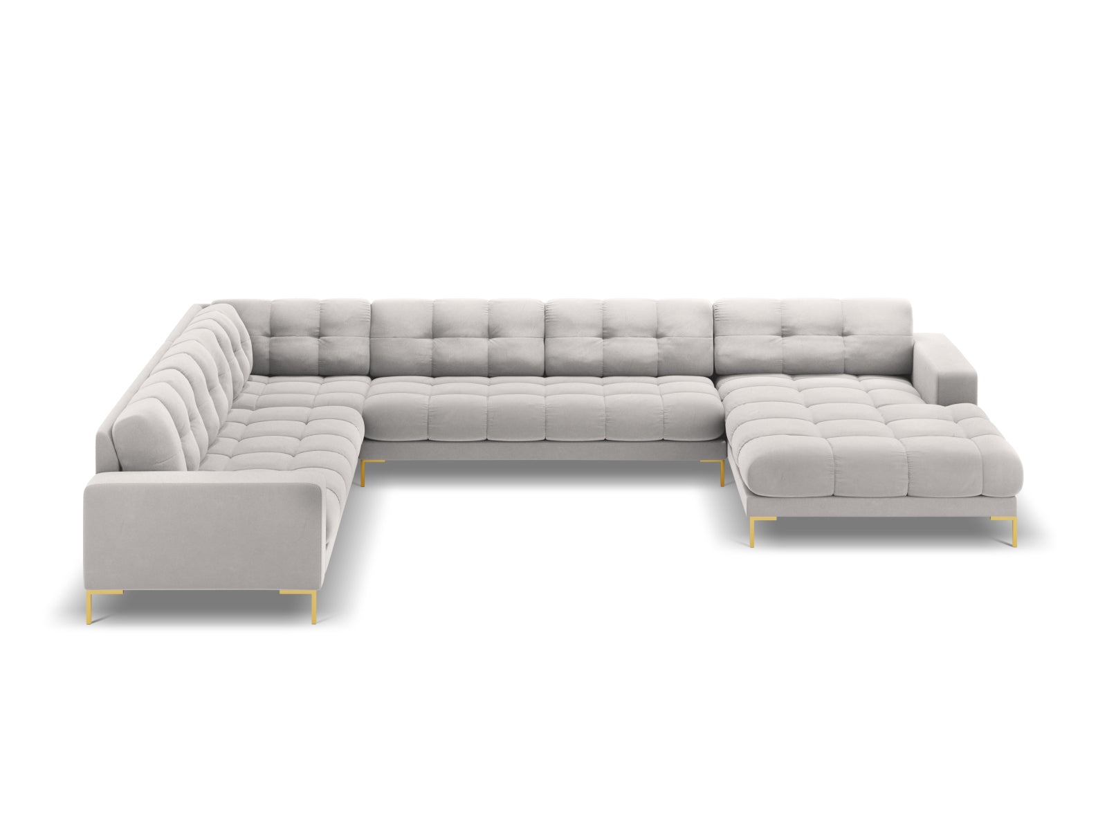 7-Sitzer Panoramic Ecksofa links Bali in Silver-Bluvel präsentiert im Onlineshop von KAQTU Design AG. Ecksofa links ist von Cosmopolitan Design