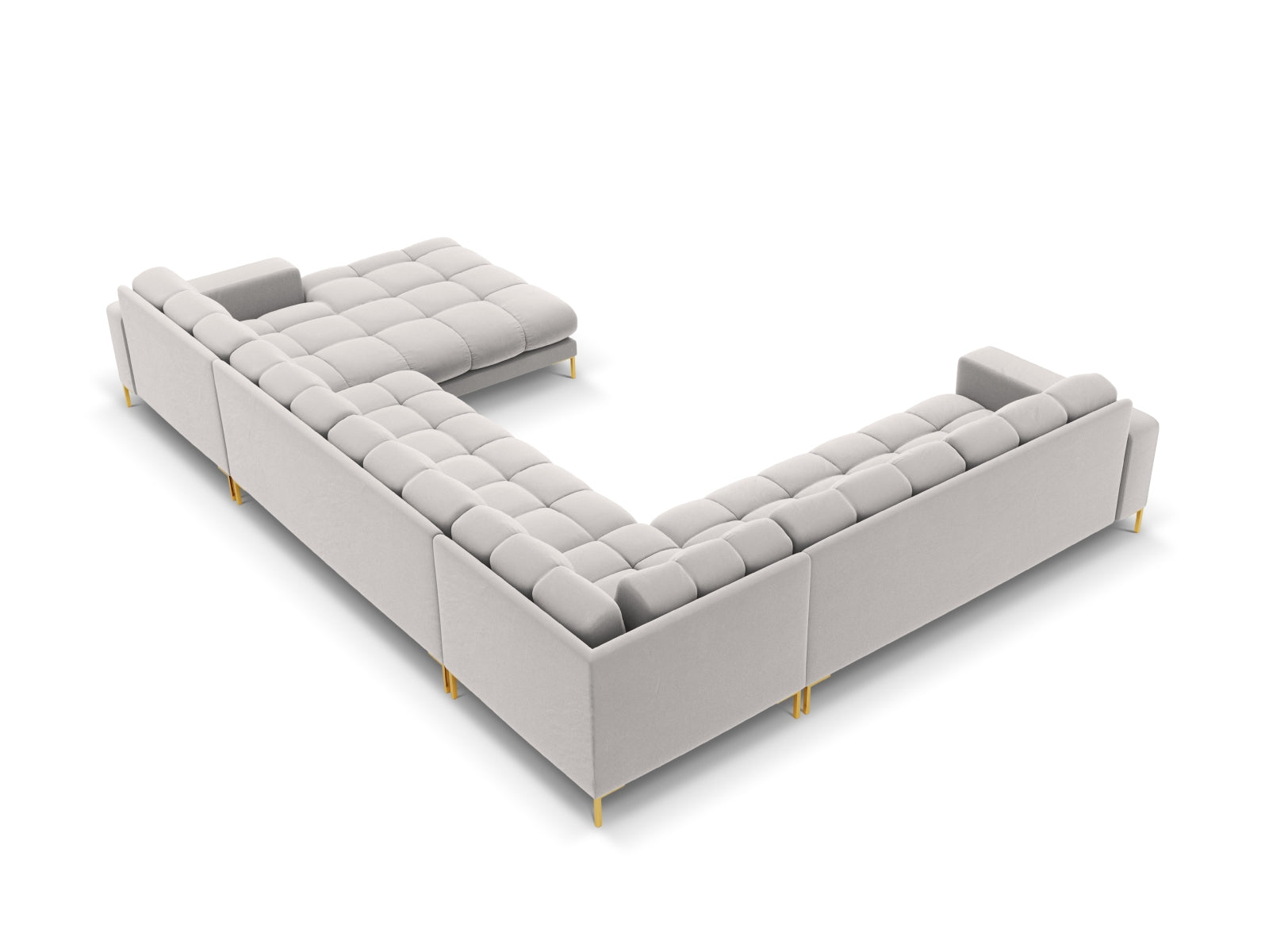 7-Sitzer Panoramic Ecksofa links Bali in Silver-Bluvel präsentiert im Onlineshop von KAQTU Design AG. Ecksofa links ist von Cosmopolitan Design