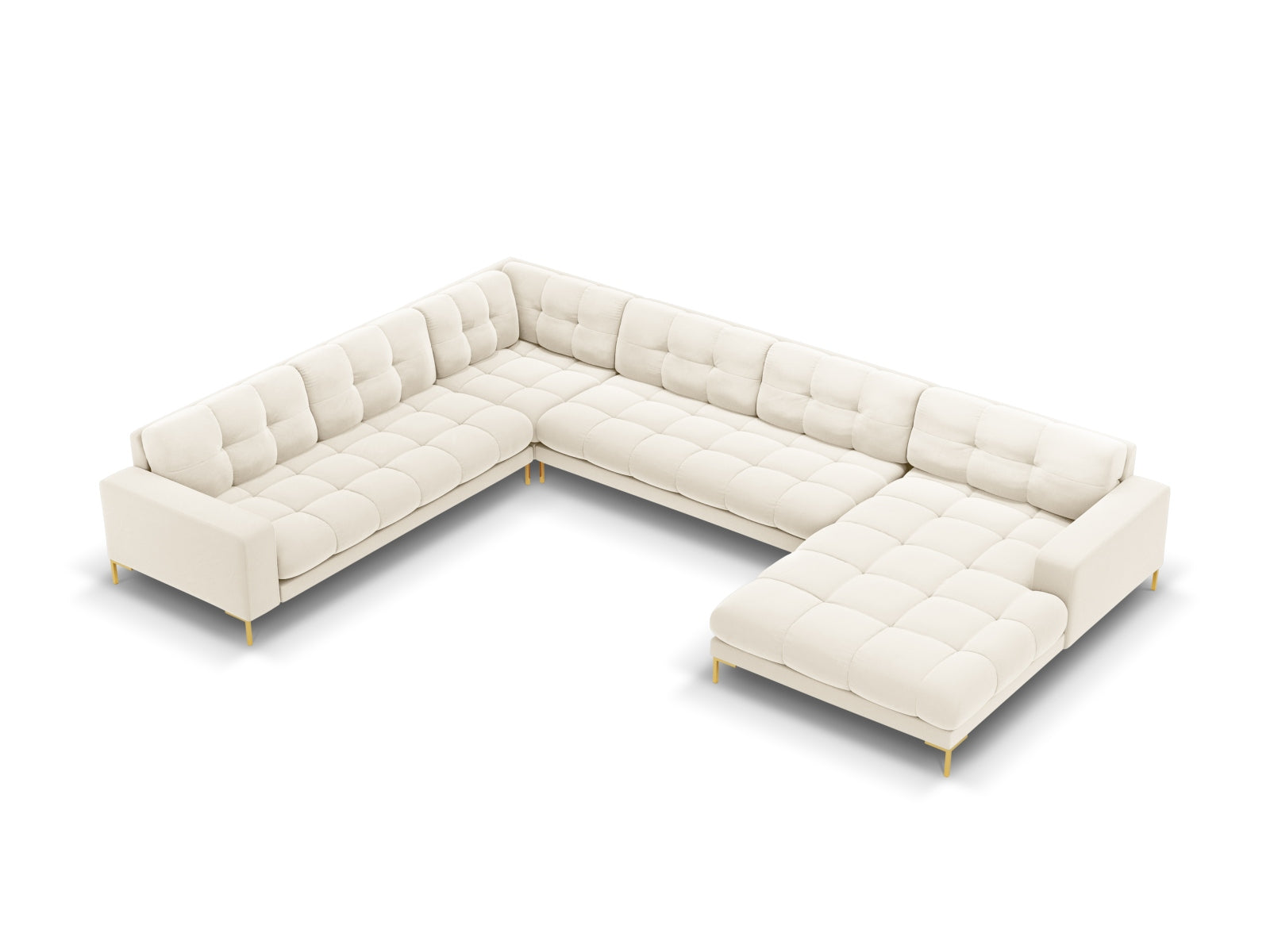 7-Sitzer Panoramic Ecksofa links Bali in Light Beige-Bluvel präsentiert im Onlineshop von KAQTU Design AG. Ecksofa links ist von Cosmopolitan Design