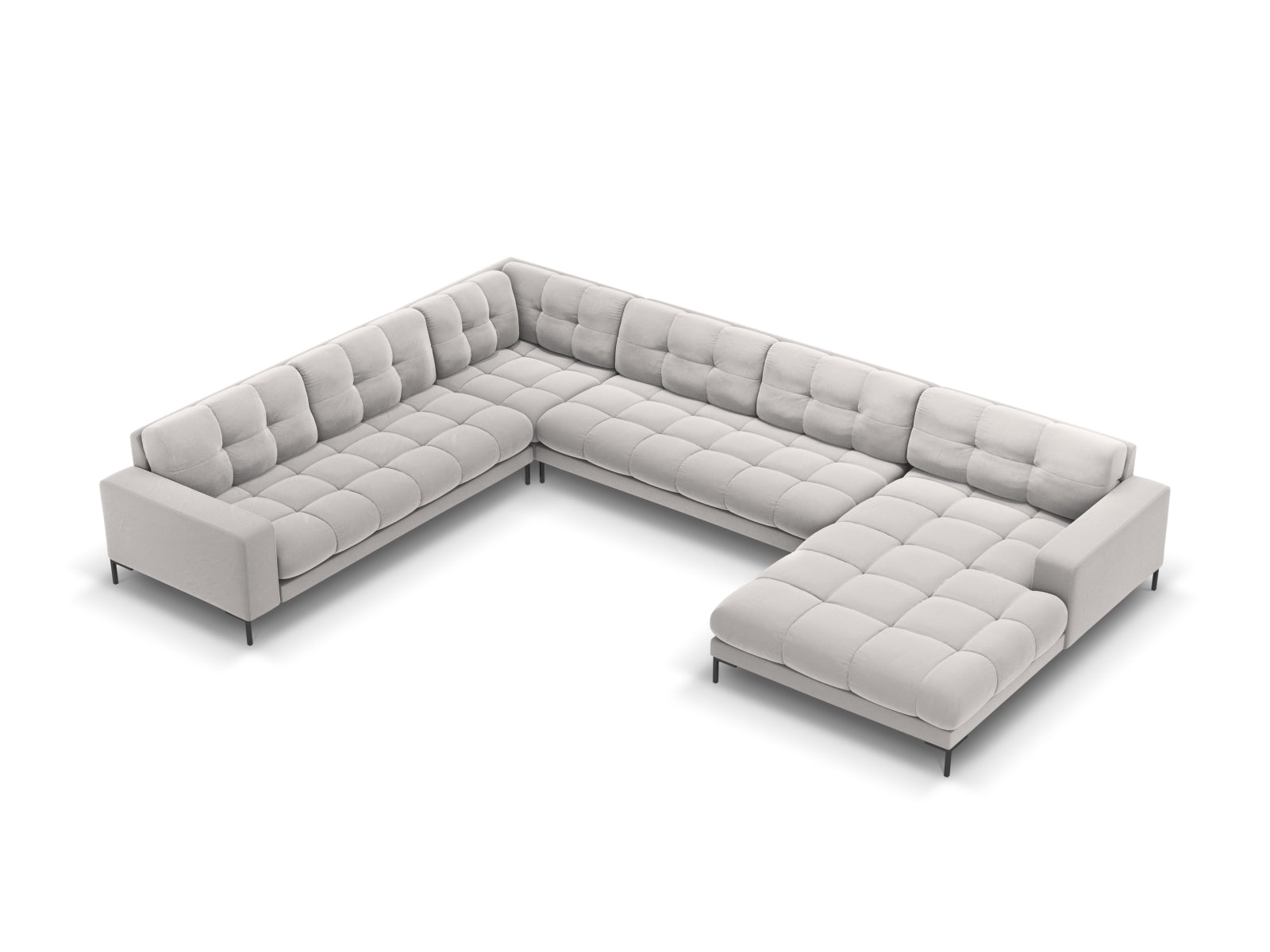 7-Sitzer Panoramic Ecksofa links Bali in Silver-Bluvel präsentiert im Onlineshop von KAQTU Design AG. Ecksofa links ist von Cosmopolitan Design