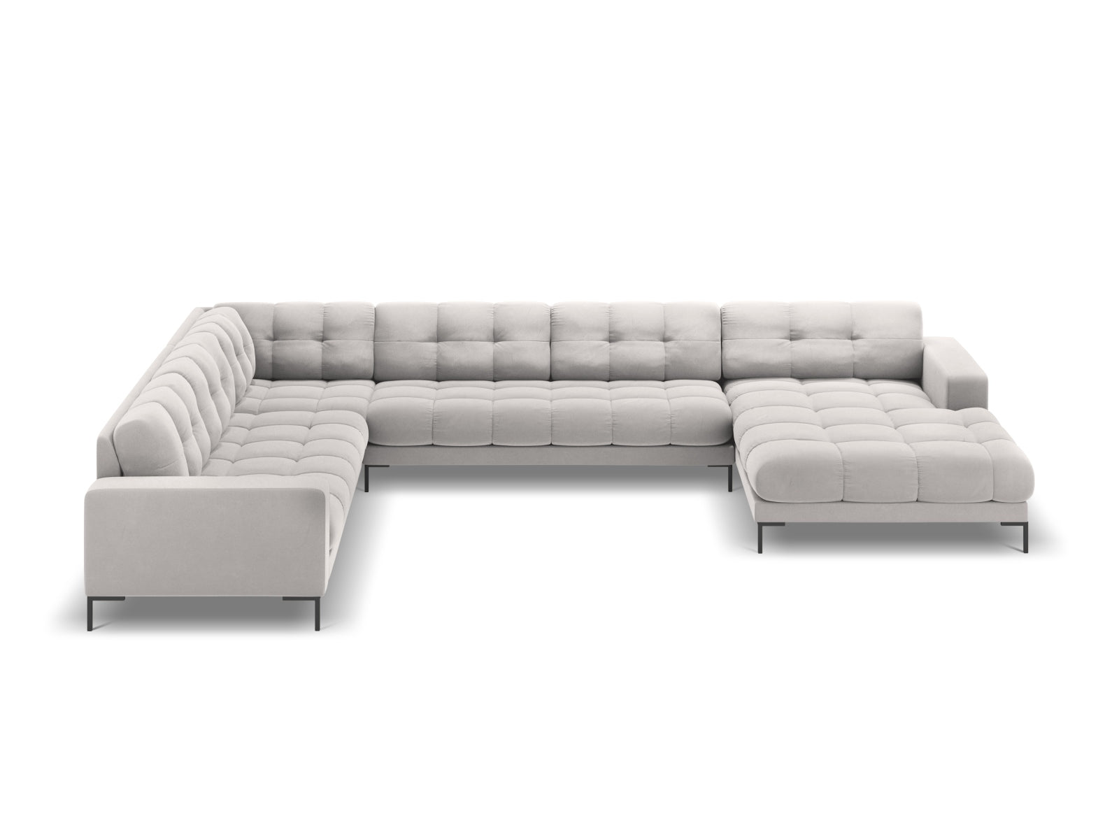 7-Sitzer Panoramic Ecksofa links Bali in Silver-Bluvel präsentiert im Onlineshop von KAQTU Design AG. Ecksofa links ist von Cosmopolitan Design