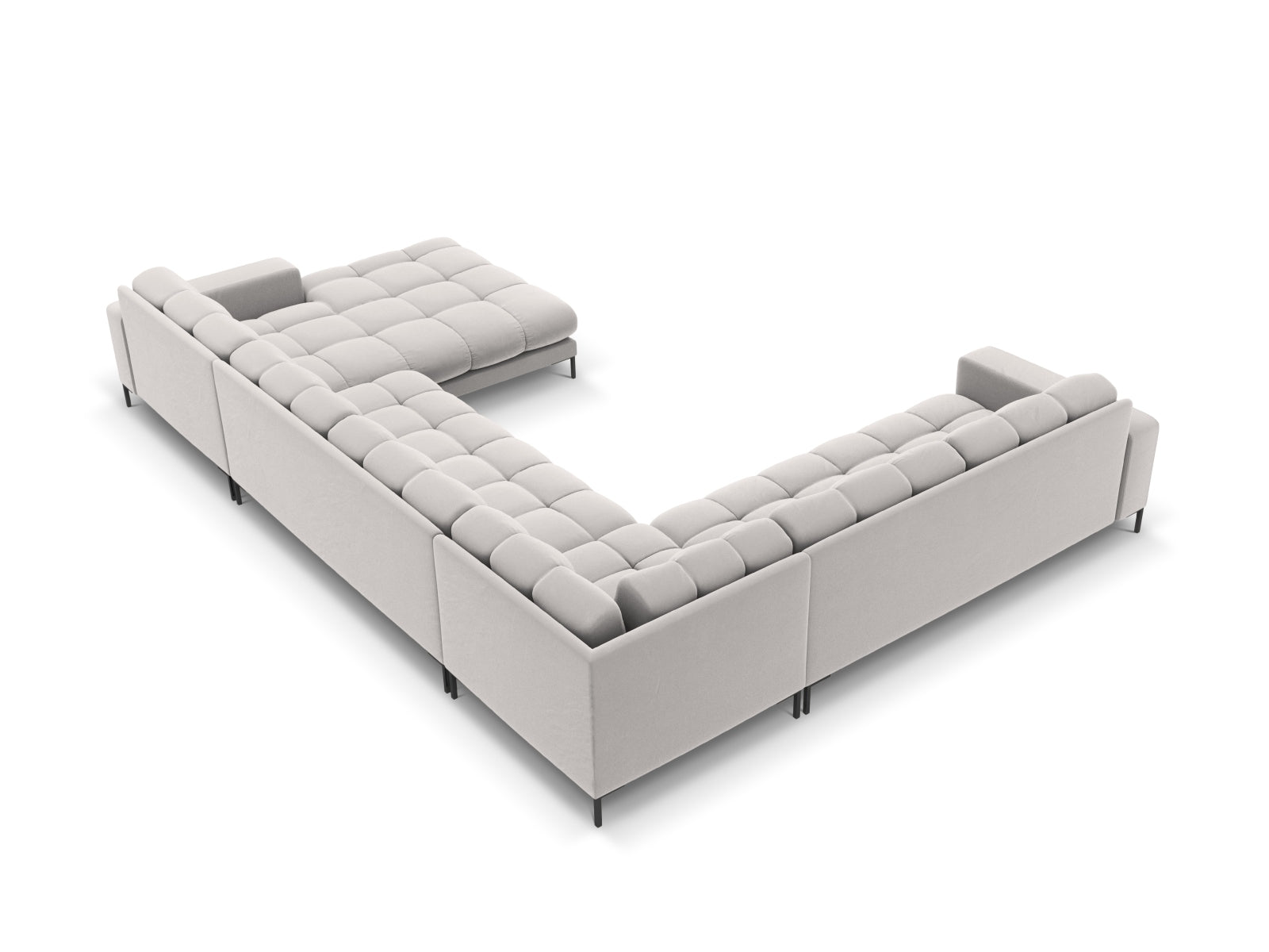 7-Sitzer Panoramic Ecksofa links Bali in Silver-Bluvel präsentiert im Onlineshop von KAQTU Design AG. Ecksofa links ist von Cosmopolitan Design