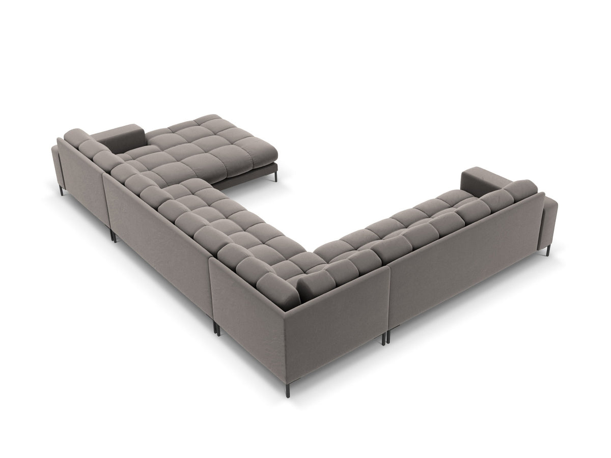 7-Sitzer Panoramic Ecksofa links Bali in Light Grey-Bluvel präsentiert im Onlineshop von KAQTU Design AG. Ecksofa links ist von Cosmopolitan Design