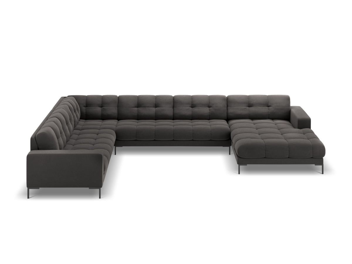 7-Sitzer Panoramic Ecksofa links Bali in Dark Grey-Bluvel präsentiert im Onlineshop von KAQTU Design AG. Ecksofa links ist von Cosmopolitan Design