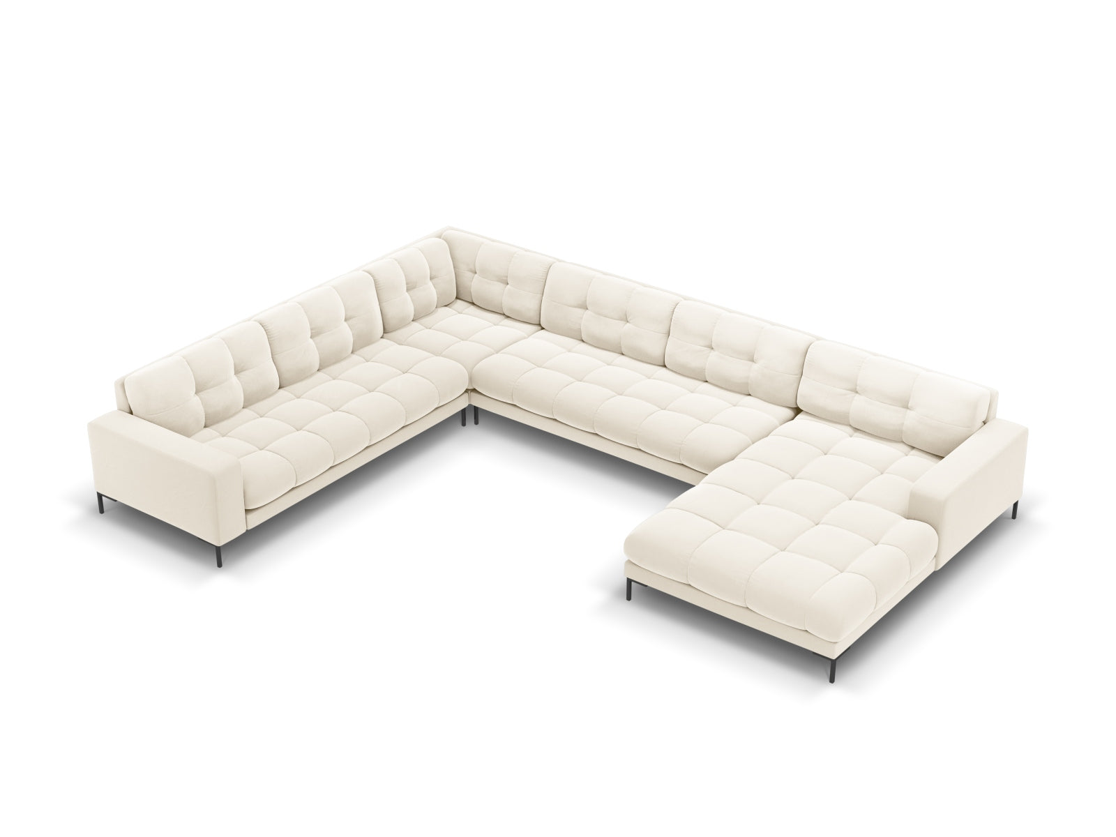 7-Sitzer Panoramic Ecksofa links Bali in Light Beige-Bluvel präsentiert im Onlineshop von KAQTU Design AG. Ecksofa links ist von Cosmopolitan Design