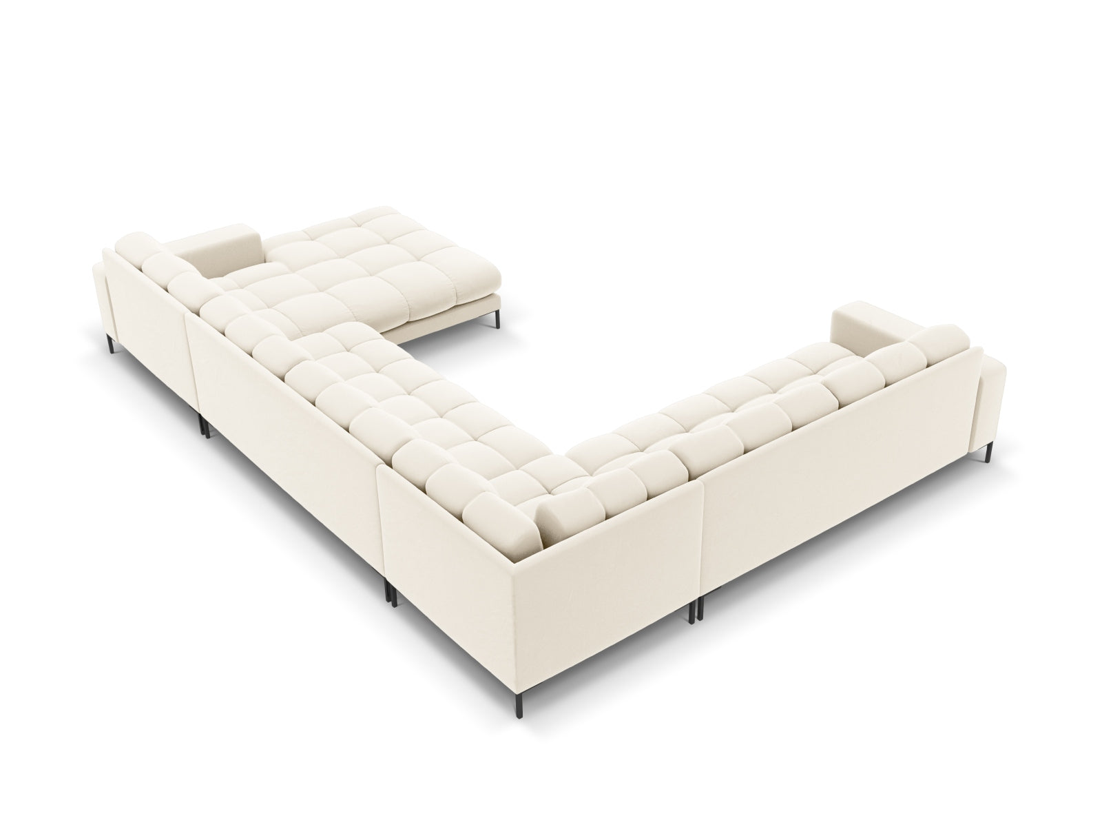 7-Sitzer Panoramic Ecksofa links Bali in Light Beige-Bluvel präsentiert im Onlineshop von KAQTU Design AG. Ecksofa links ist von Cosmopolitan Design