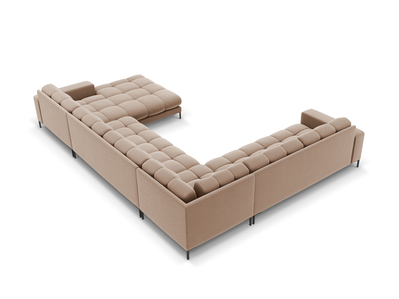 7-Sitzer Panoramic Ecksofa links Bali in Beige-Bluvel präsentiert im Onlineshop von KAQTU Design AG. Ecksofa links ist von Cosmopolitan Design