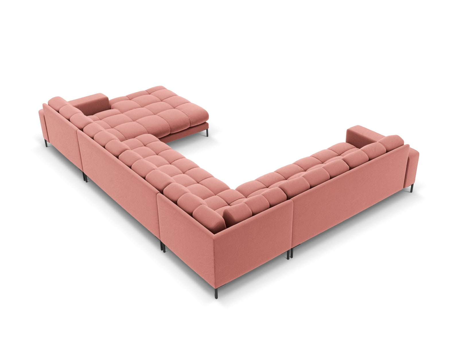 7-Sitzer Panoramic Ecksofa links Bali in Pink-Bluvel präsentiert im Onlineshop von KAQTU Design AG. Ecksofa links ist von Cosmopolitan Design