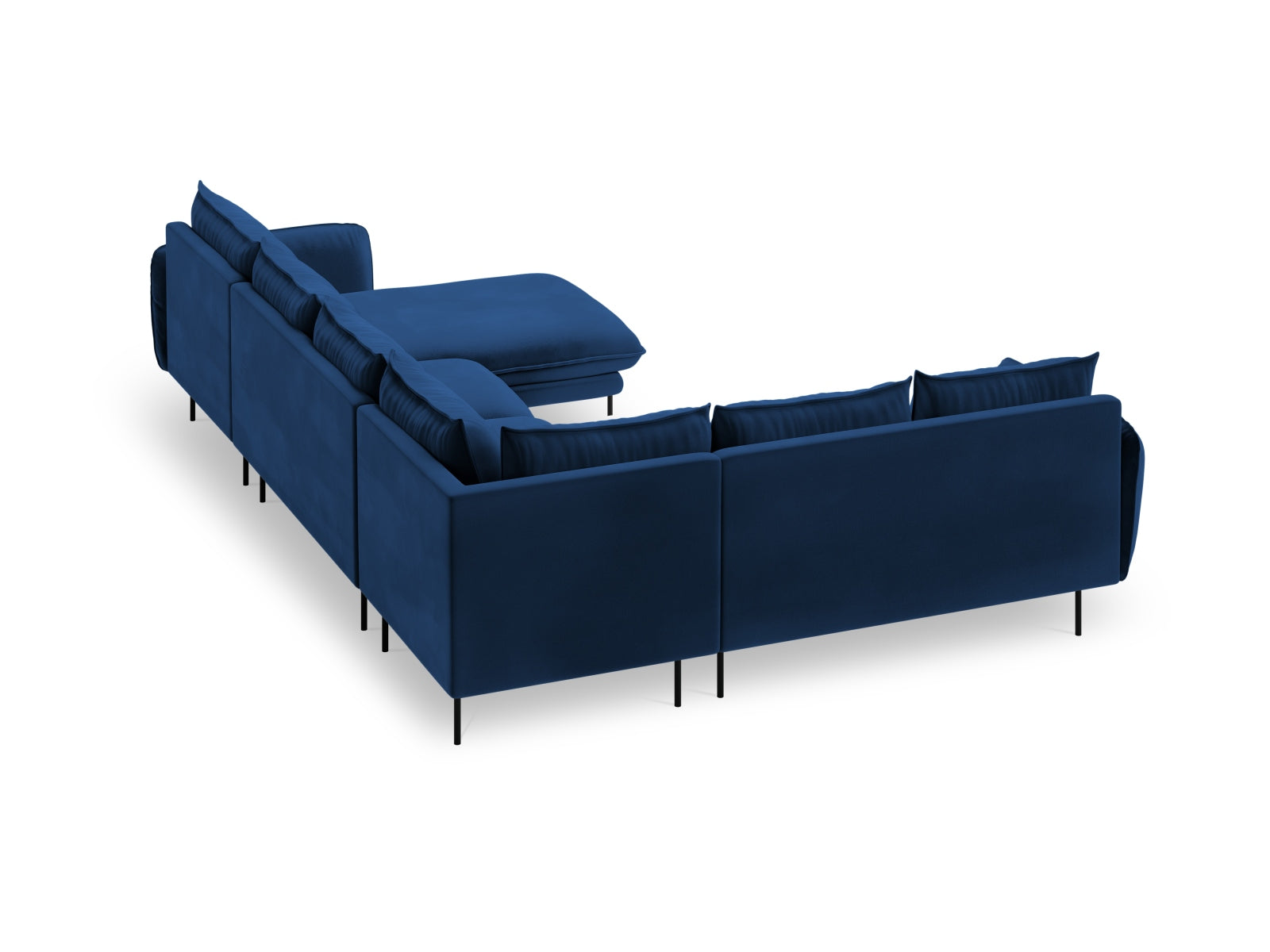 Entdecken Sie das elegante Vienna Velour Panoramic Ecksofa links – ein 7-Sitzer mit 235 cm, das Komfort und modernes Design vereint.