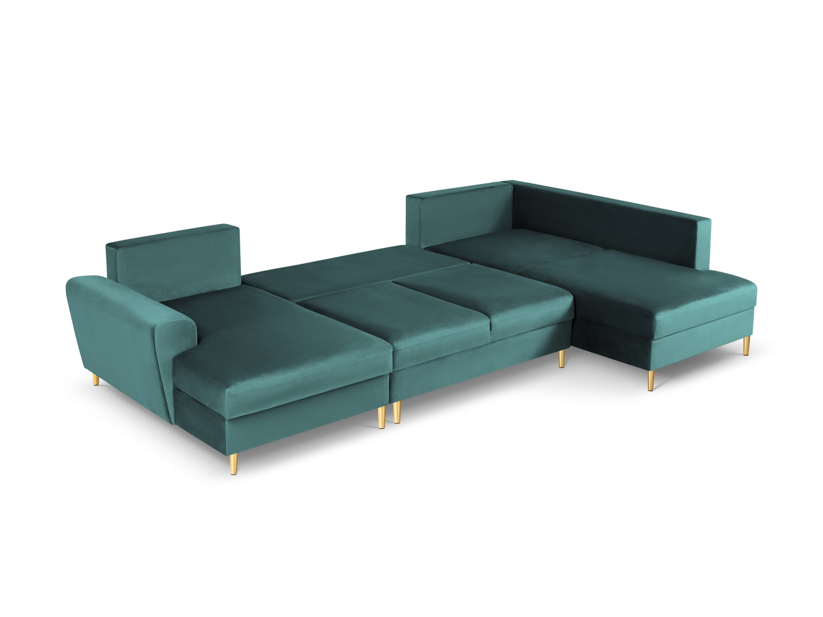 Erleben Sie das Kyoto Velour Panoramic Ecksofa rechts – ein stilvolles 7-Sitzer Sofa mit luxuriösem Velour, Schlaffunktion und cleverem Stauraum.