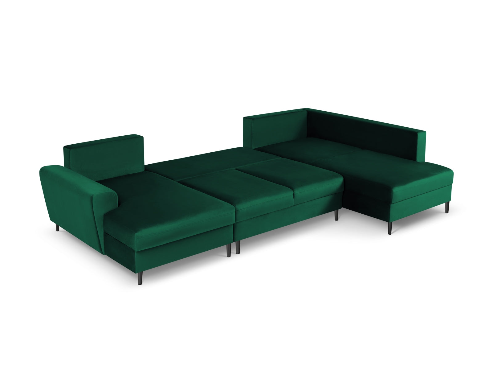 Erleben Sie das Kyoto Velour Panoramic Ecksofa rechts – ein stilvolles 7-Sitzer Sofa mit luxuriösem Velour, Schlaffunktion und cleverem Stauraum.