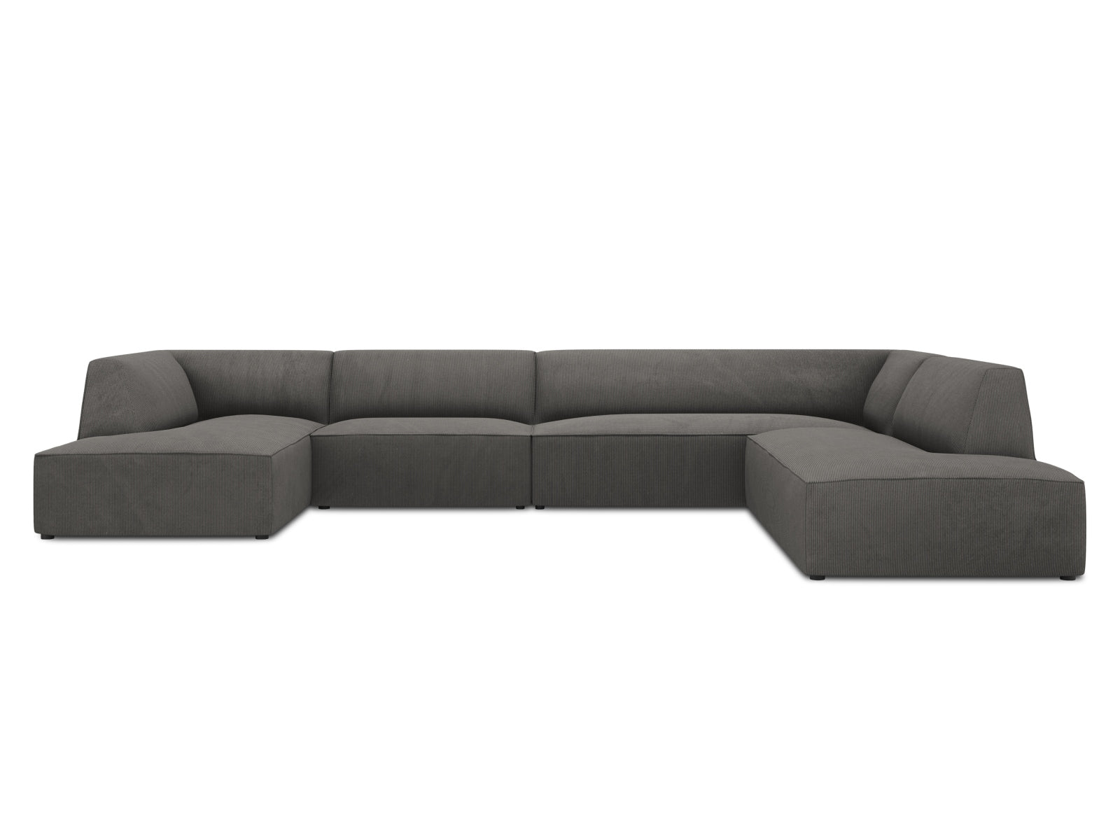 Oslo Panoramic Ecksofa rechts 7 Sitzer in Dark Grey präsentiert im Onlineshop von KAQTU Design AG. Ecksofa rechts ist von Cosmopolitan Design