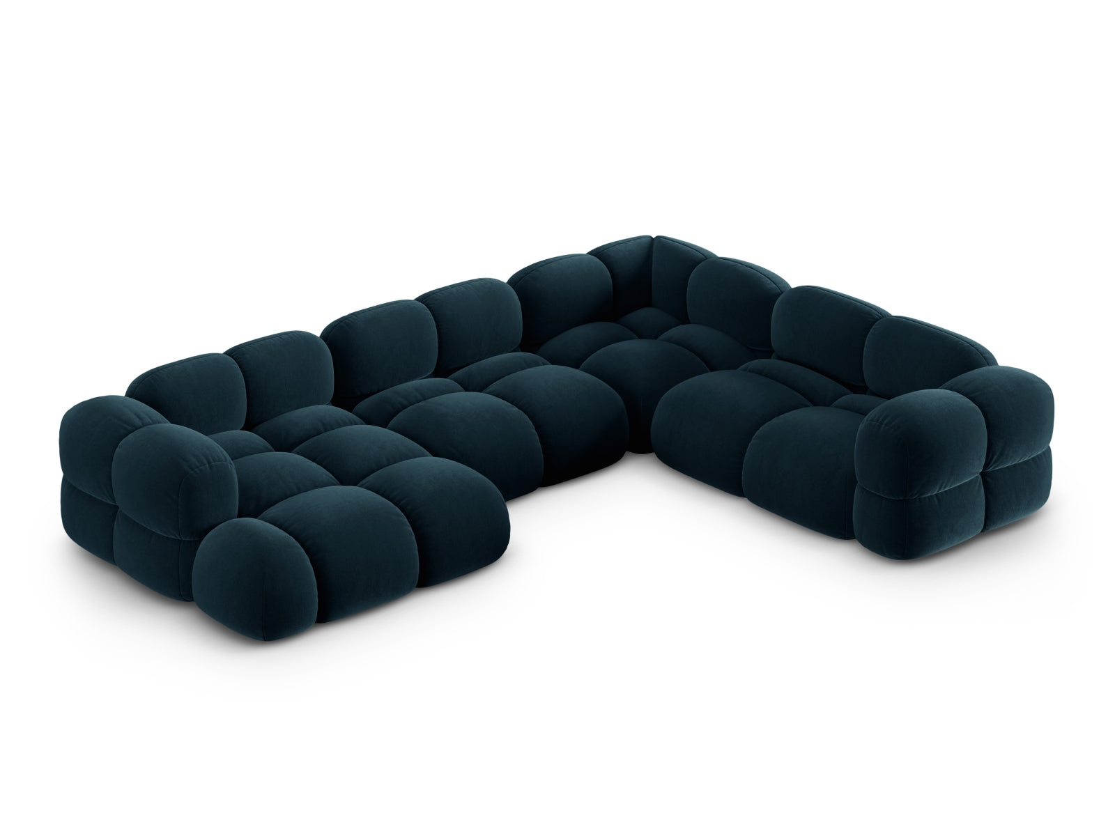 Loretto Velour Panoramic Ecksofa rechts 5 Sitzer 250cm in Deep Petrol präsentiert im Onlineshop von KAQTU Design AG. Ecksofa rechts ist von Cosmopolitan Design