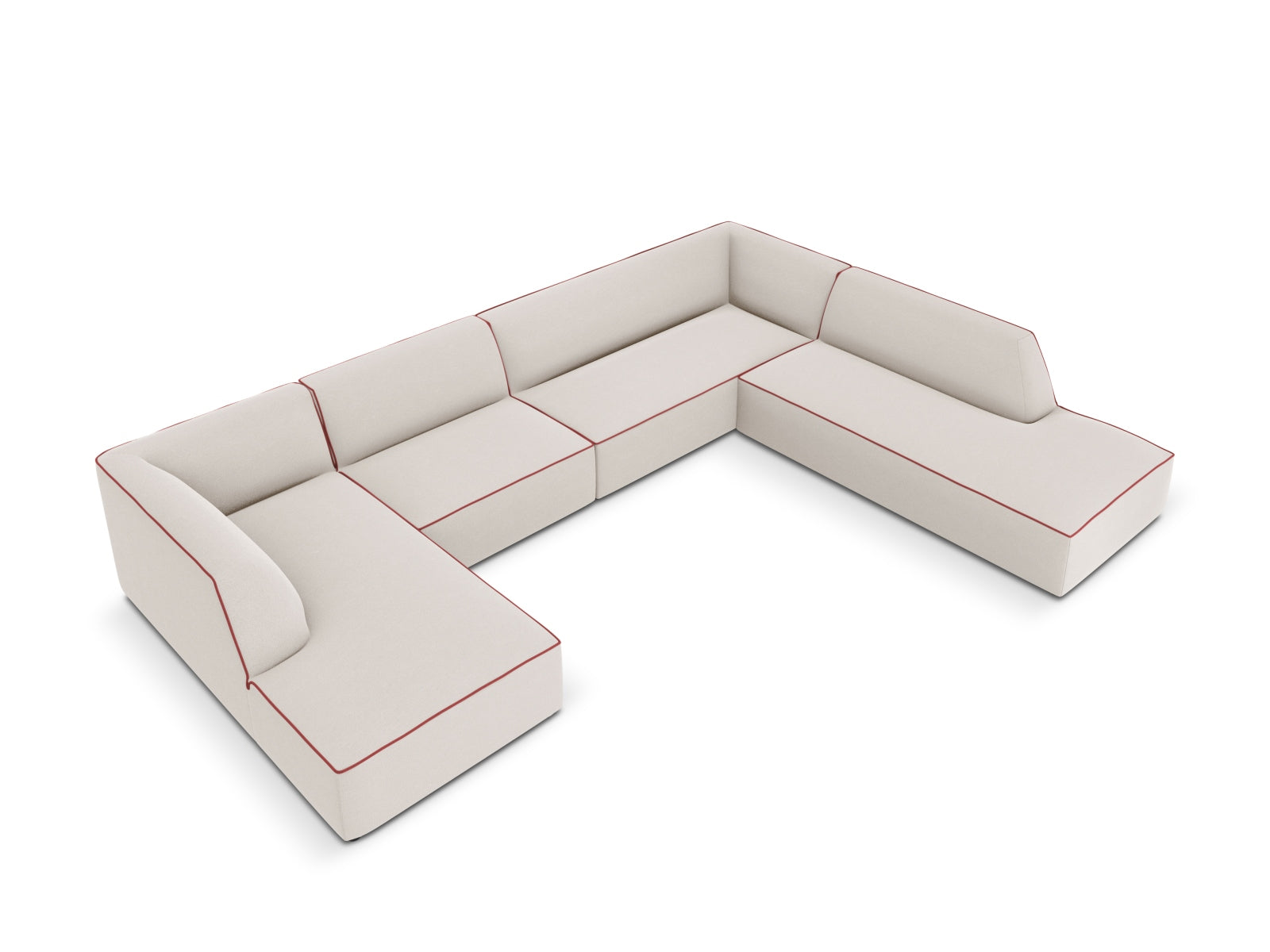 Oslo Panoramic Ecksofa rechts 7 Sitzer in Grey Beige Melange, Terracotta präsentiert im Onlineshop von KAQTU Design AG. Ecksofa rechts ist von Cosmopolitan Design