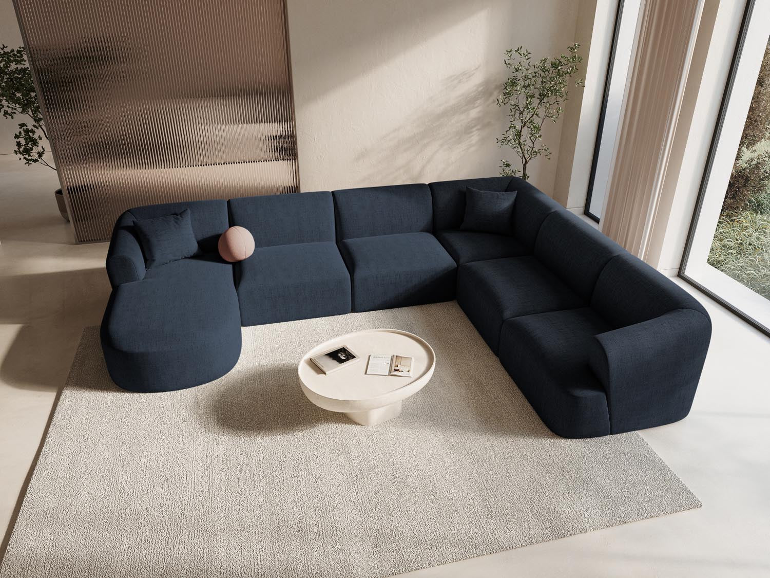 Entdecken Sie das Campi Modular Panoramic Ecksofa rechts 7 Sitzer von Cosmopolitan Design – stilvoll, anpassbar und perfekt für Ihr modernes Wohnambiente!