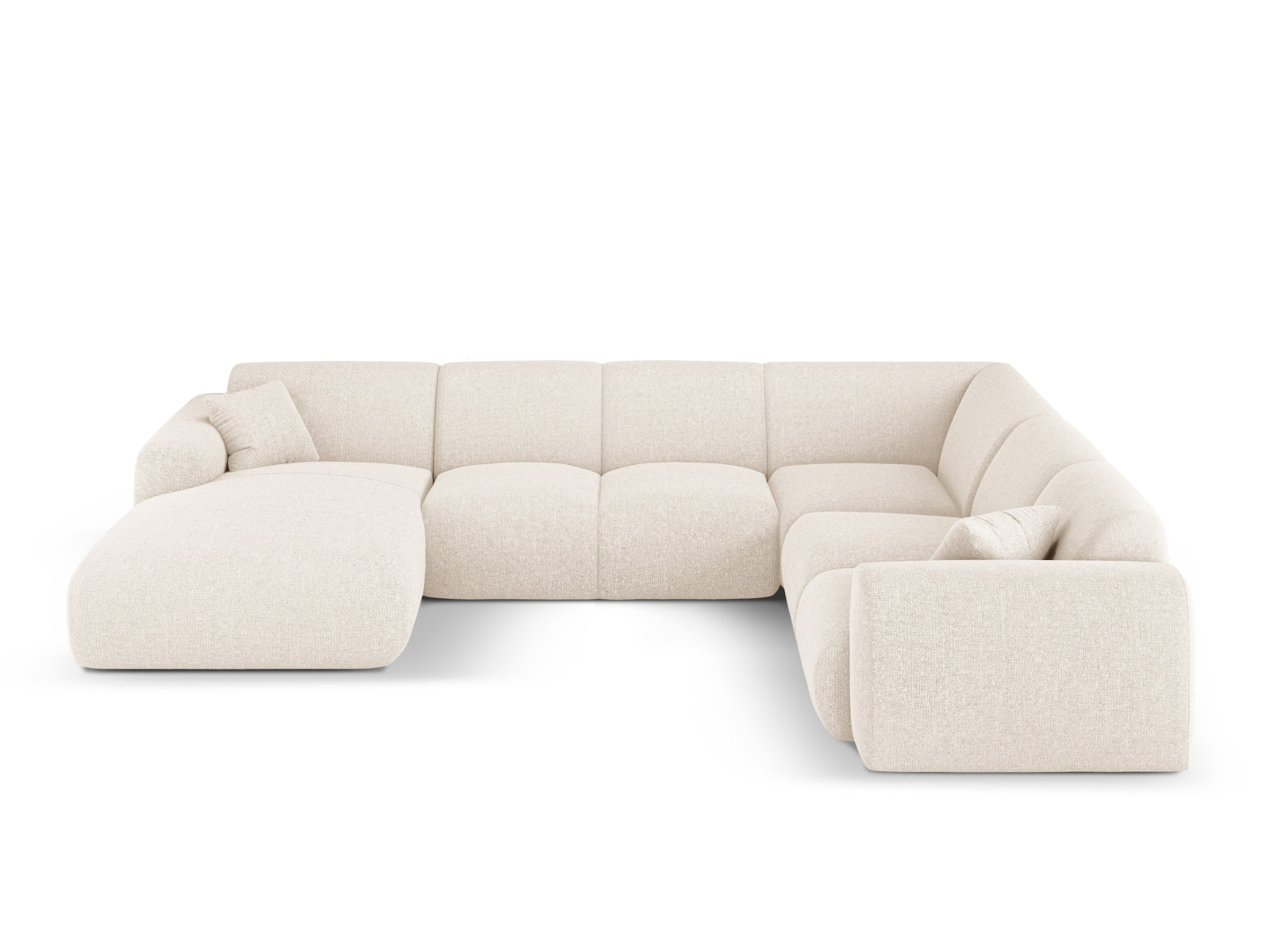 Nolio Panoramic Ecksofa rechts 6 Sitzer 252cm in Light Beige-Haga präsentiert im Onlineshop von KAQTU Design AG. Ecksofa rechts ist von Cosmopolitan Design