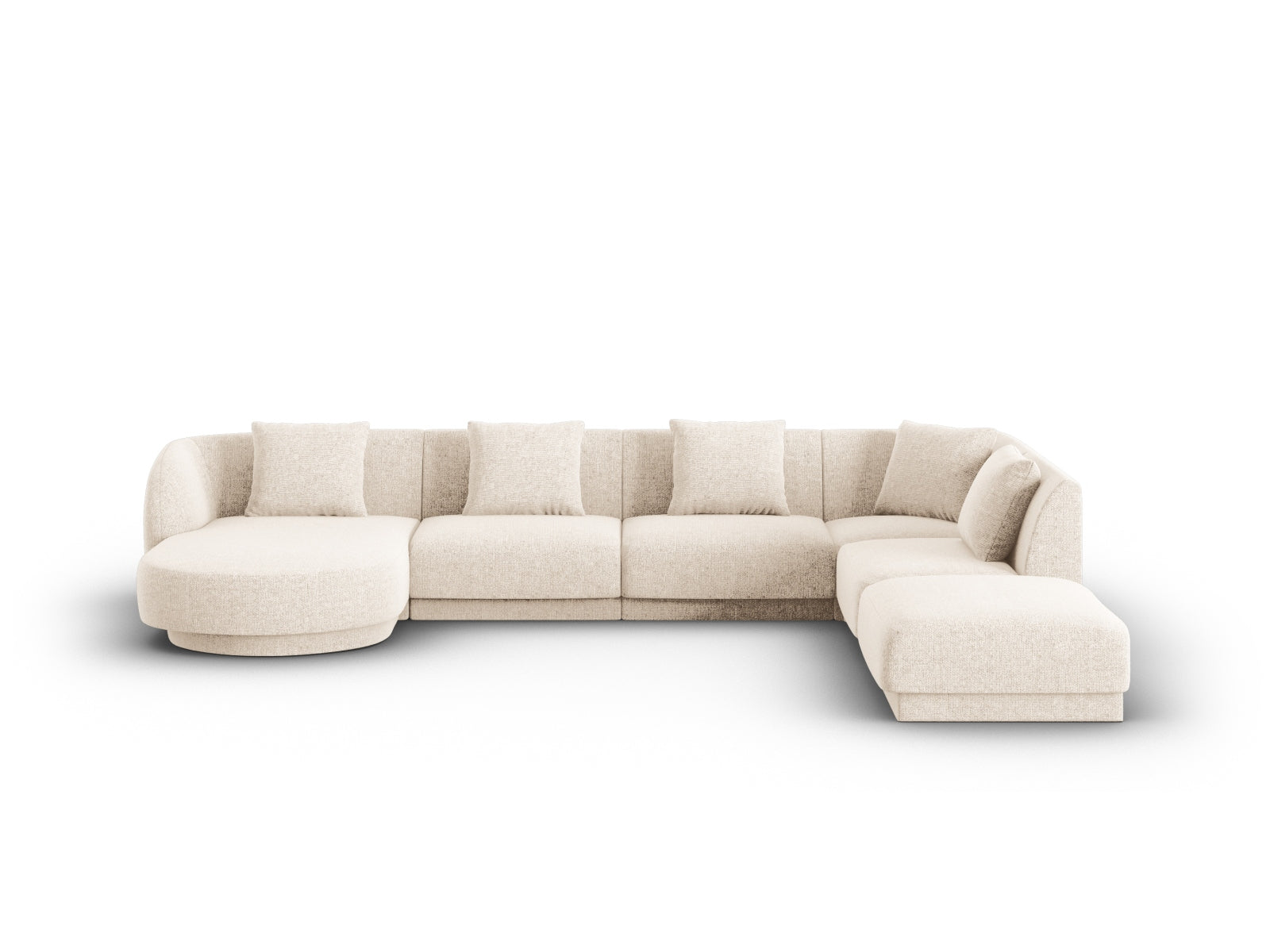 Tulum Panoramic Ecksofa rechts 6 Sitzer 255cm in Light Beige-Haga präsentiert im Onlineshop von KAQTU Design AG. Ecksofa rechts ist von Cosmopolitan Design