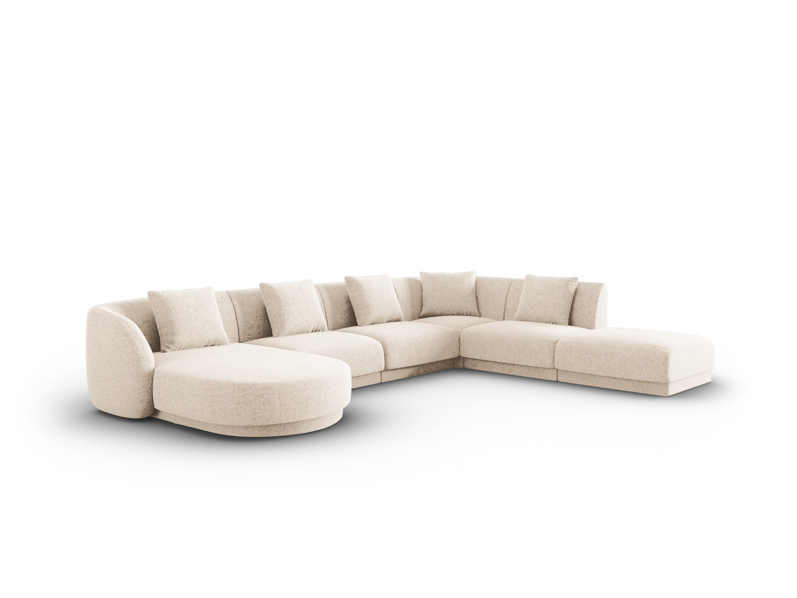 Tulum Panoramic Ecksofa rechts 6 Sitzer 255cm in Light Beige-Haga präsentiert im Onlineshop von KAQTU Design AG. Ecksofa rechts ist von Cosmopolitan Design