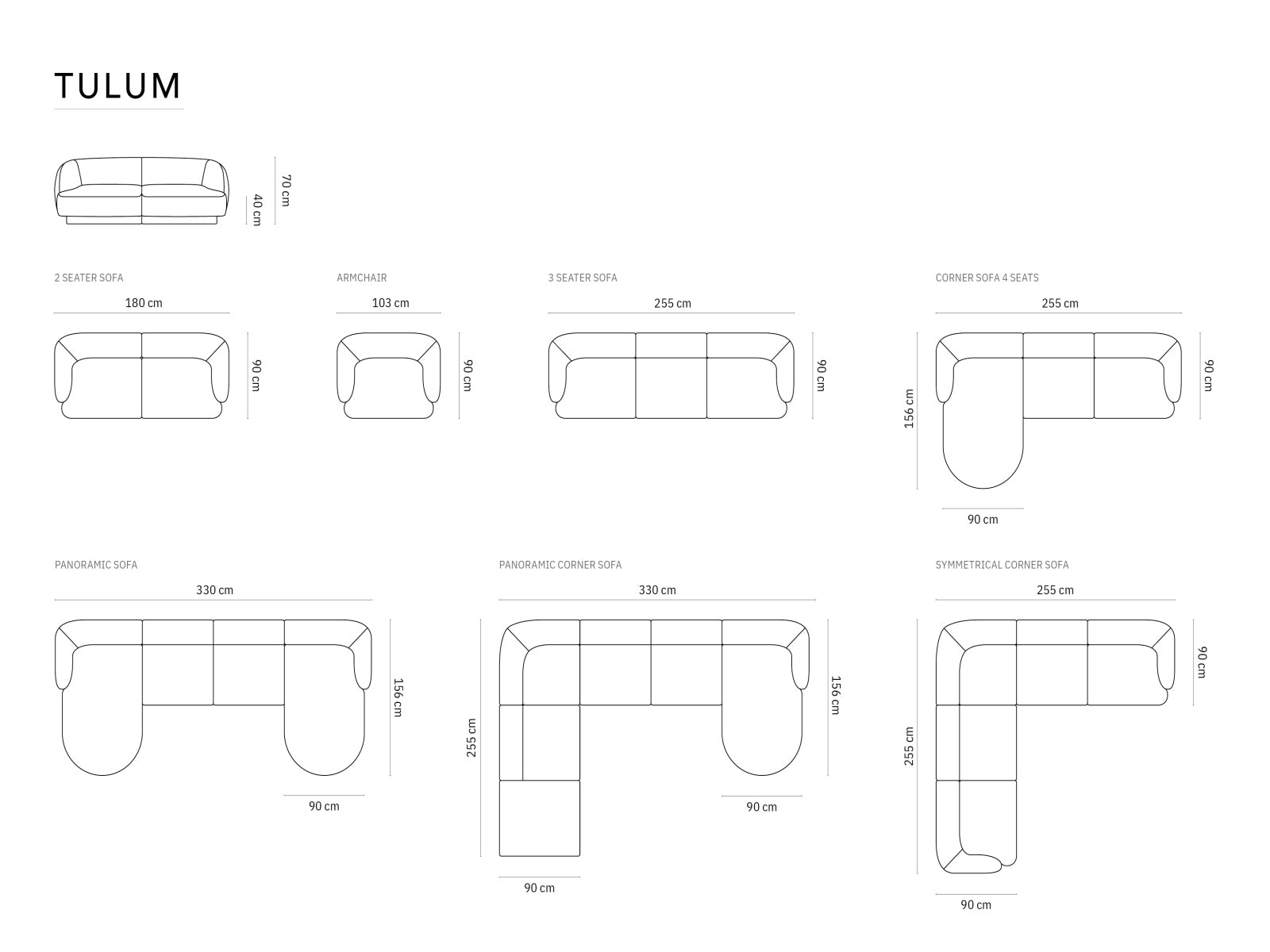 Tulum Panoramic Ecksofa rechts 6 Sitzer 255cm in Light Grey präsentiert im Onlineshop von KAQTU Design AG. Ecksofa rechts ist von Cosmopolitan Design