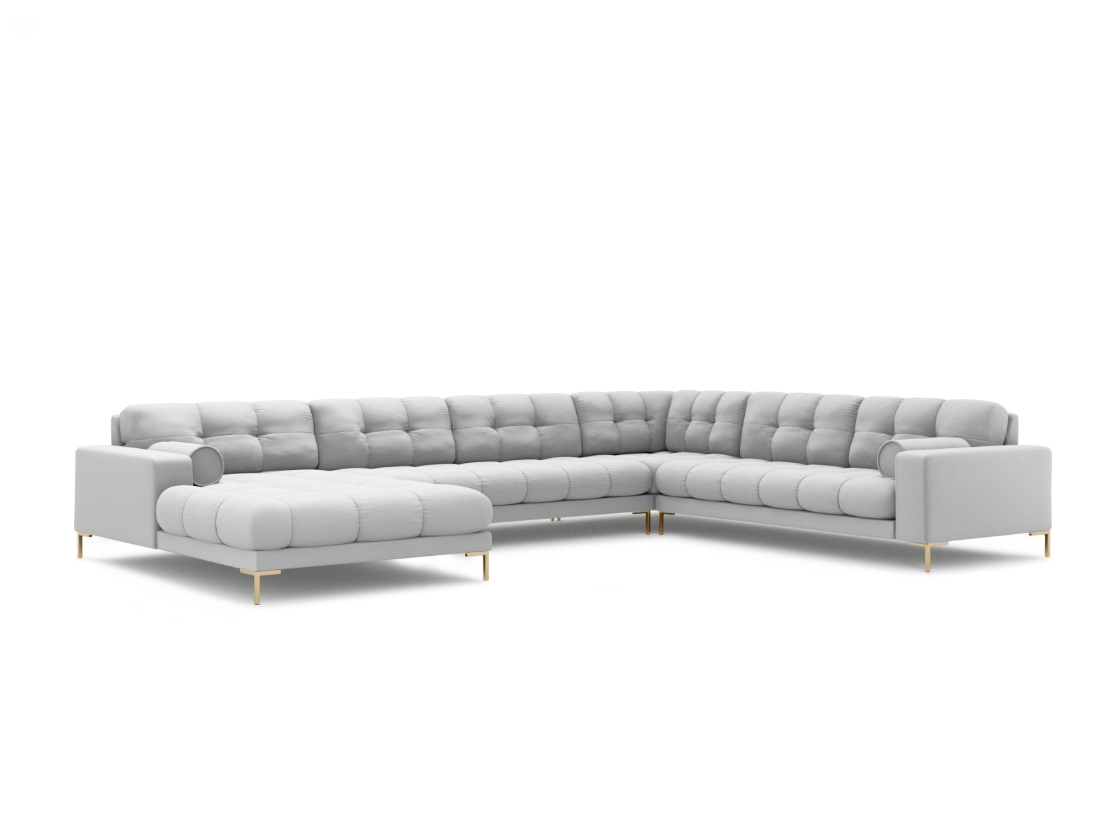 7-Sitzer Ecksofa Panoramic Bali rechts in Light Grey-Neve präsentiert im Onlineshop von KAQTU Design AG. Ecksofa rechts ist von Cosmopolitan Design