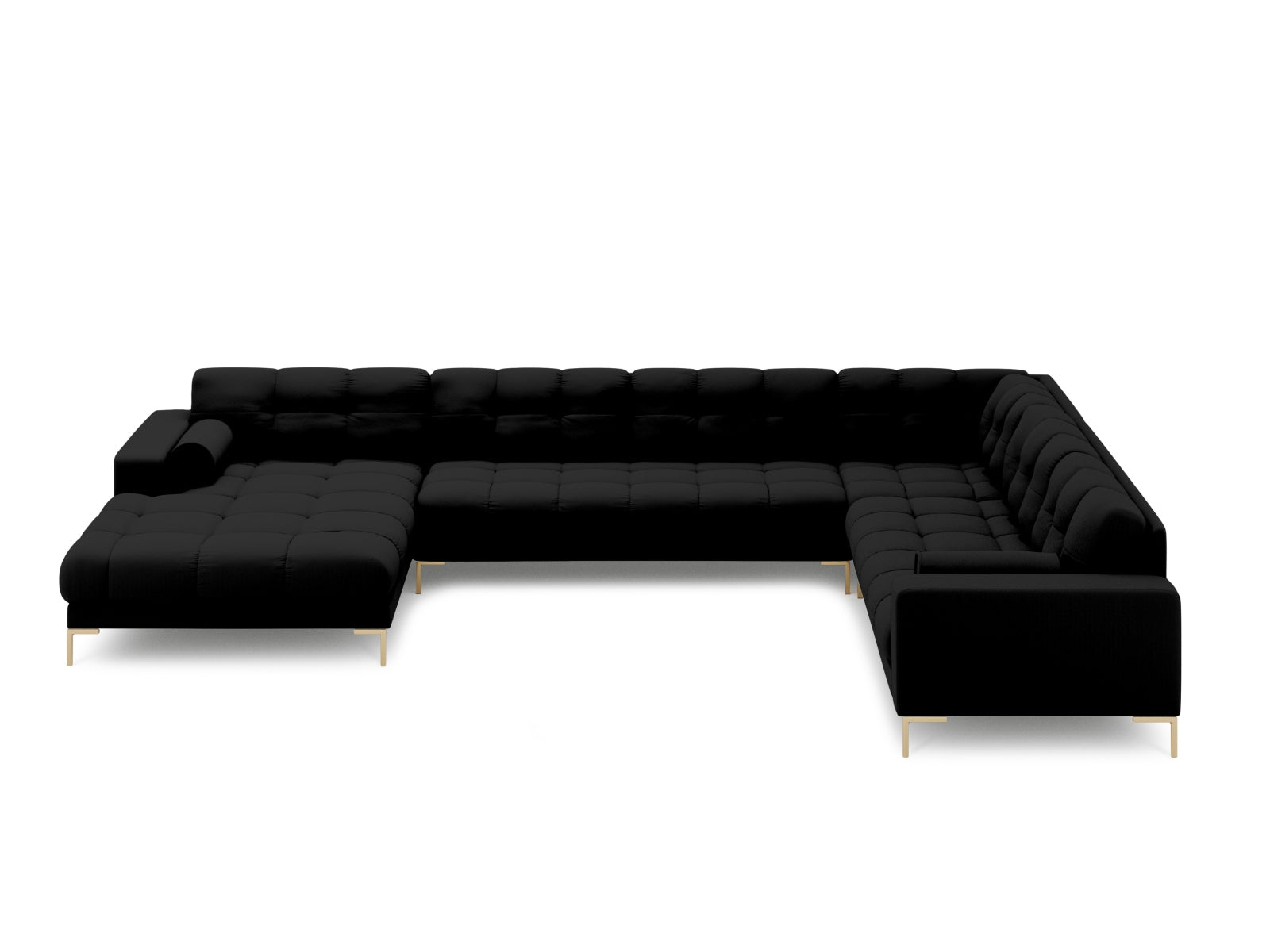 7-Sitzer Ecksofa Panoramic Bali rechts in Black-Neve präsentiert im Onlineshop von KAQTU Design AG. Ecksofa rechts ist von Cosmopolitan Design