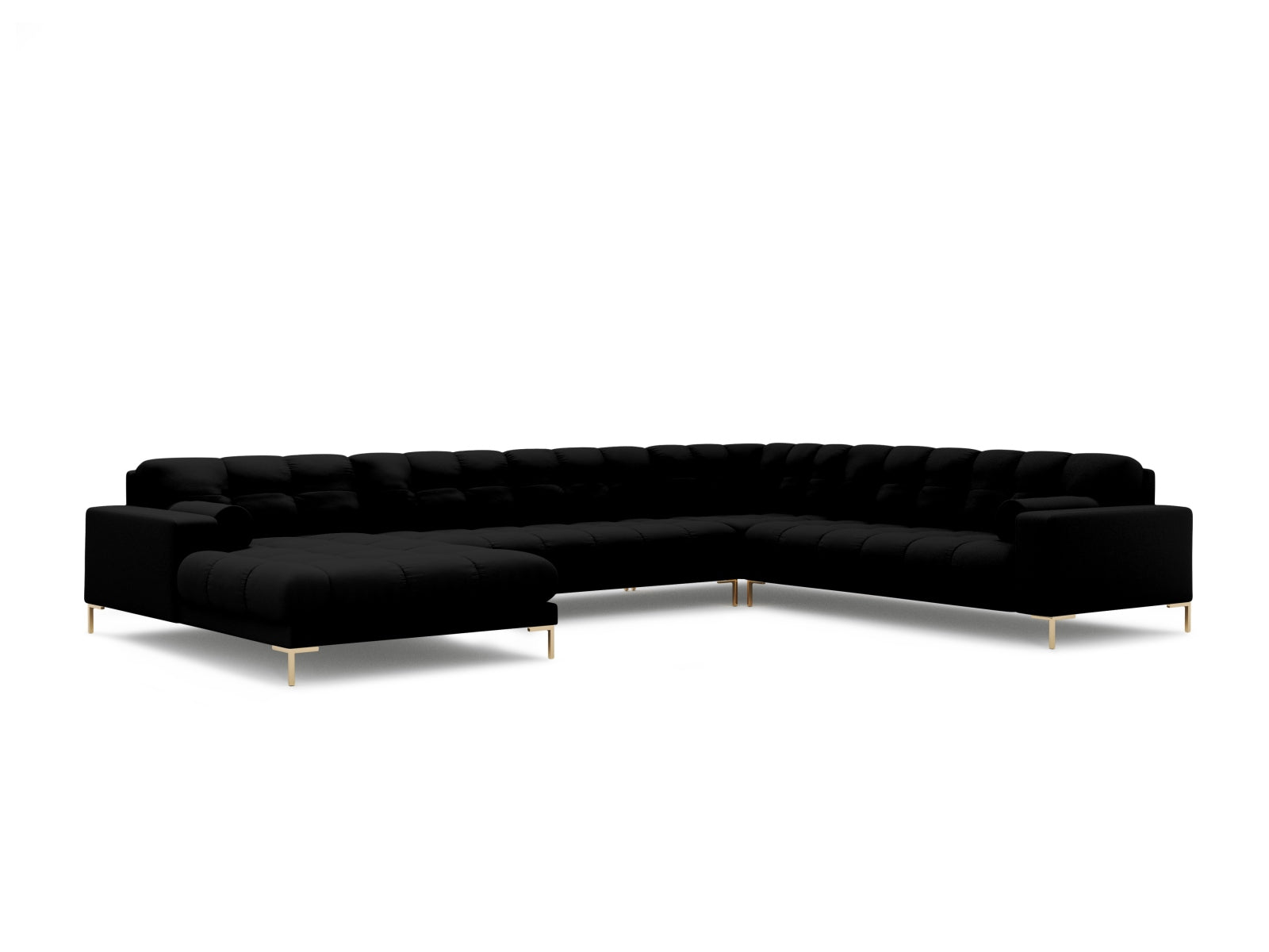 7-Sitzer Ecksofa Panoramic Bali rechts in Black-Neve präsentiert im Onlineshop von KAQTU Design AG. Ecksofa rechts ist von Cosmopolitan Design