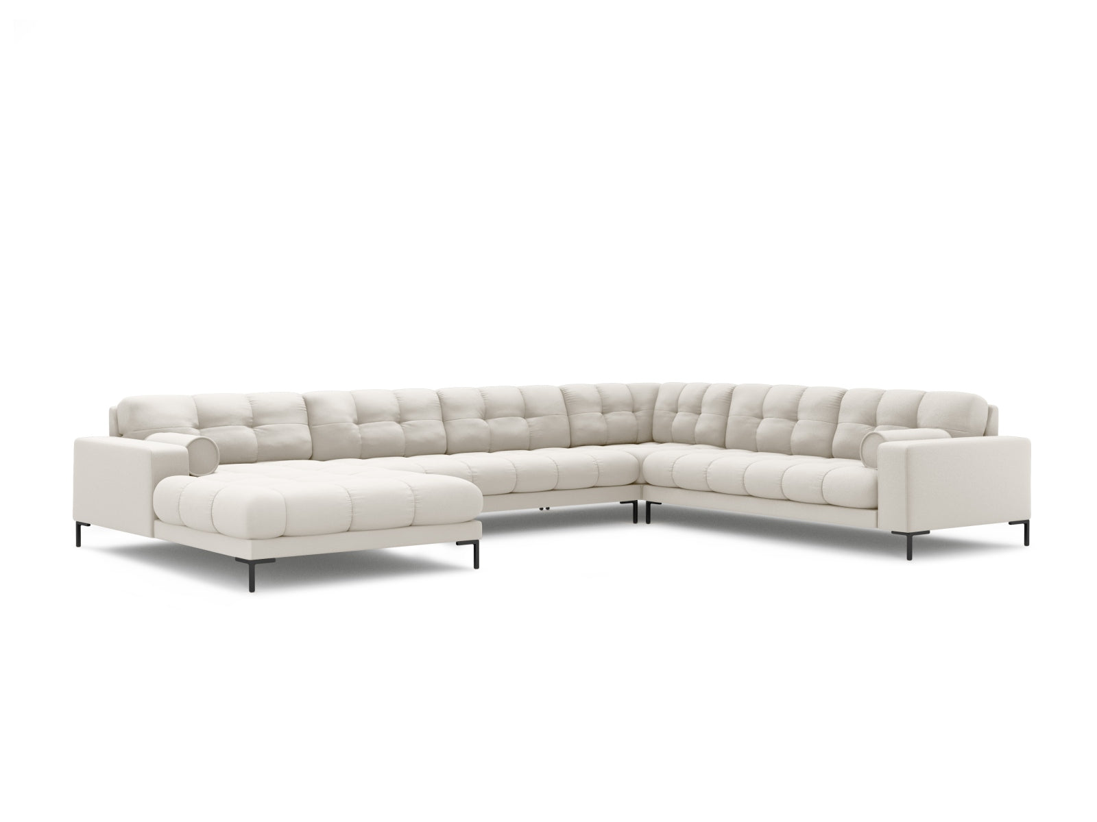 7-Sitzer Ecksofa Panoramic Bali rechts in Light Beige-Neve präsentiert im Onlineshop von KAQTU Design AG. Ecksofa rechts ist von Cosmopolitan Design