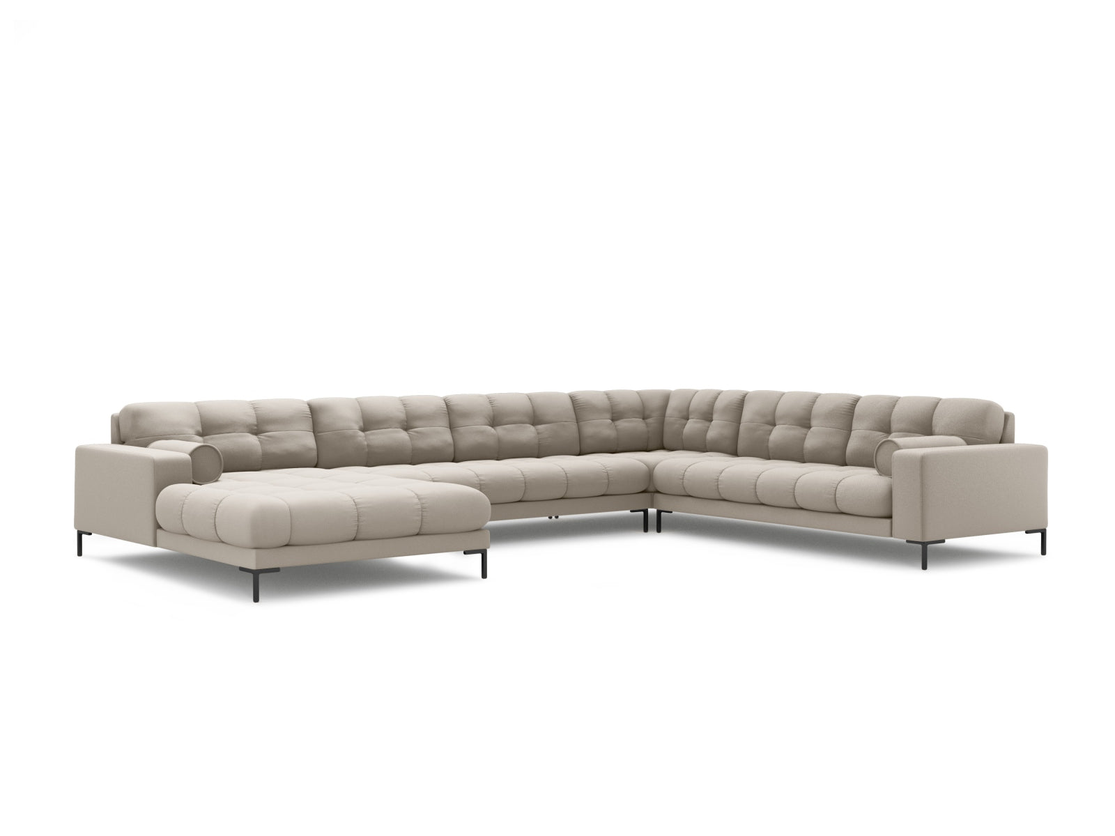 7-Sitzer Ecksofa Panoramic Bali rechts in Beige-Neve präsentiert im Onlineshop von KAQTU Design AG. Ecksofa rechts ist von Cosmopolitan Design