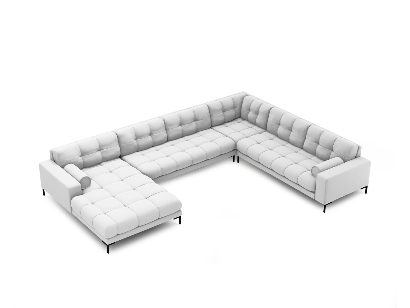 7-Sitzer Ecksofa Panoramic Bali rechts in Light Grey-Neve präsentiert im Onlineshop von KAQTU Design AG. Ecksofa rechts ist von Cosmopolitan Design