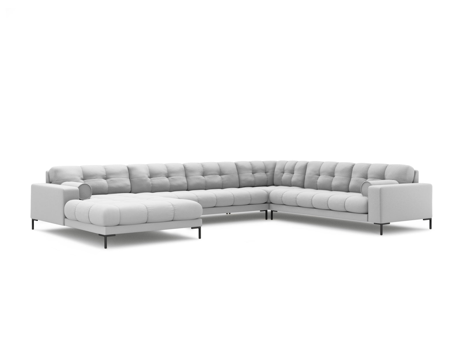 7-Sitzer Ecksofa Panoramic Bali rechts in Light Grey-Neve präsentiert im Onlineshop von KAQTU Design AG. Ecksofa rechts ist von Cosmopolitan Design