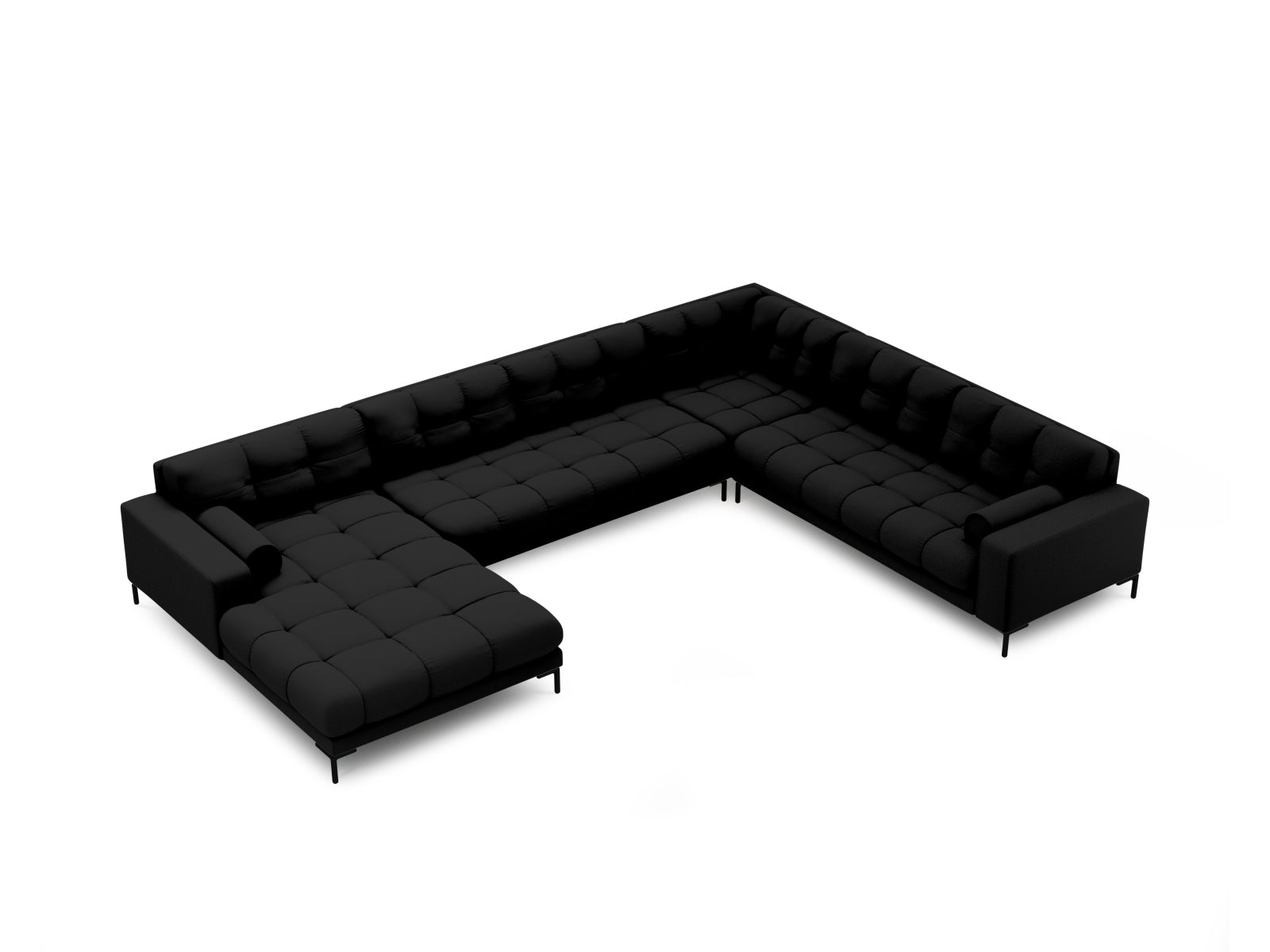 7-Sitzer Ecksofa Panoramic Bali rechts in Black-Neve präsentiert im Onlineshop von KAQTU Design AG. Ecksofa rechts ist von Cosmopolitan Design
