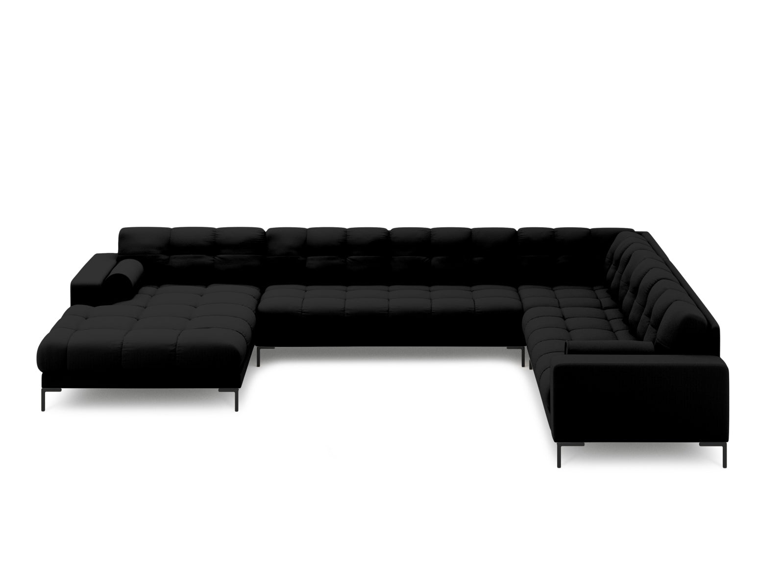 7-Sitzer Ecksofa Panoramic Bali rechts in Black-Neve präsentiert im Onlineshop von KAQTU Design AG. Ecksofa rechts ist von Cosmopolitan Design