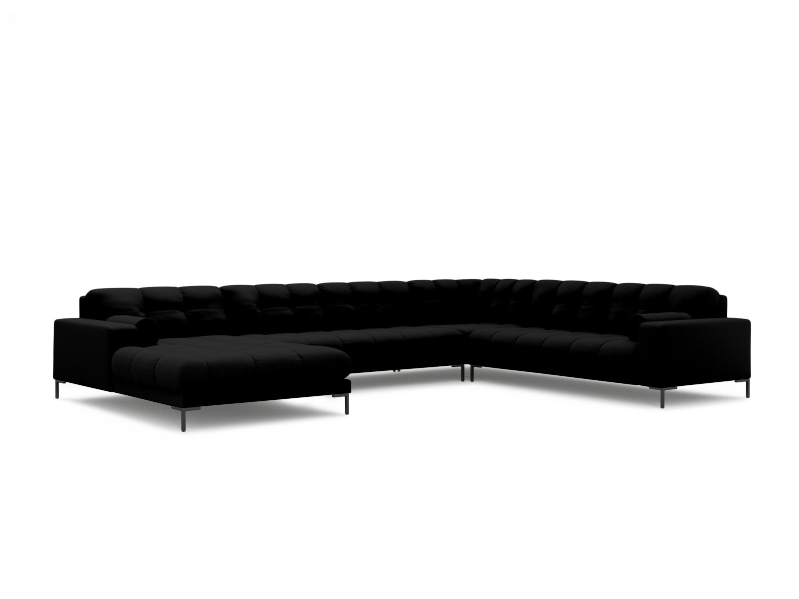 7-Sitzer Ecksofa Panoramic Bali rechts in Black-Neve präsentiert im Onlineshop von KAQTU Design AG. Ecksofa rechts ist von Cosmopolitan Design
