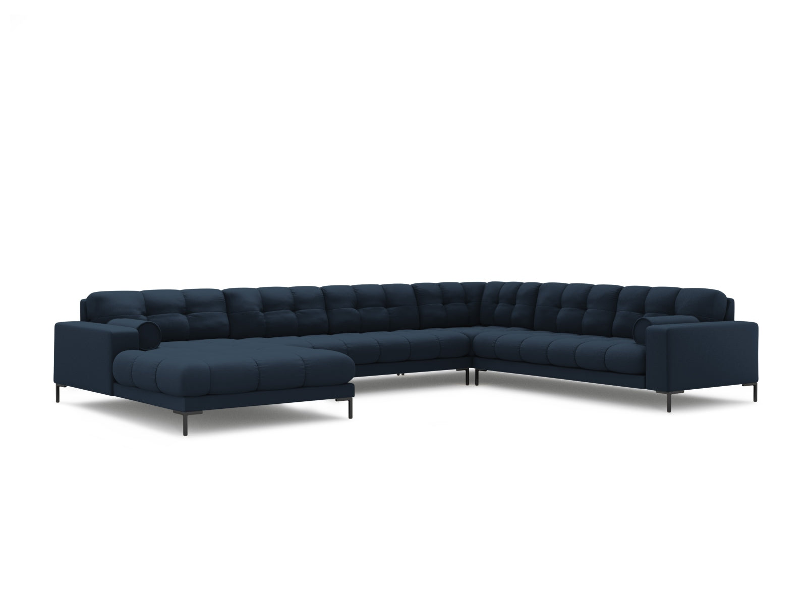7-Sitzer Ecksofa Panoramic Bali rechts in Blue-Neve präsentiert im Onlineshop von KAQTU Design AG. Ecksofa rechts ist von Cosmopolitan Design