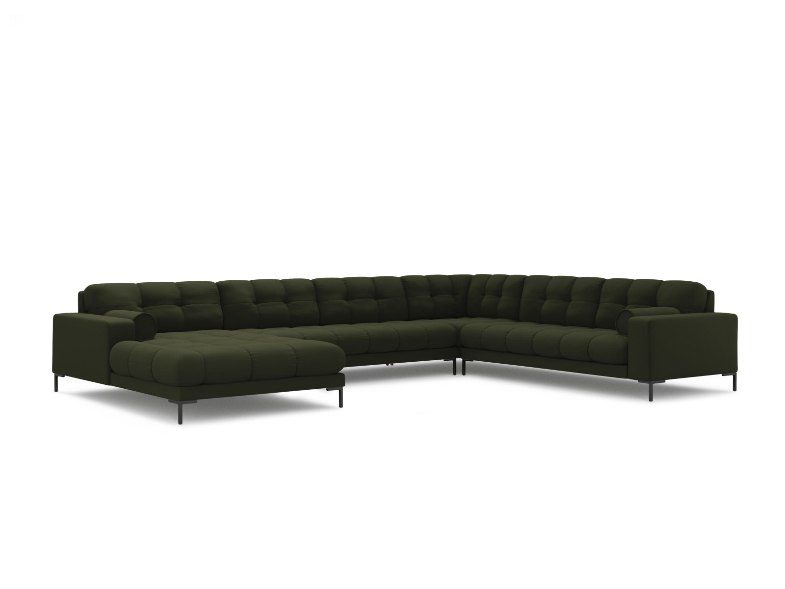 7-Sitzer Ecksofa Panoramic Bali rechts in Green-Neve präsentiert im Onlineshop von KAQTU Design AG. Ecksofa rechts ist von Cosmopolitan Design