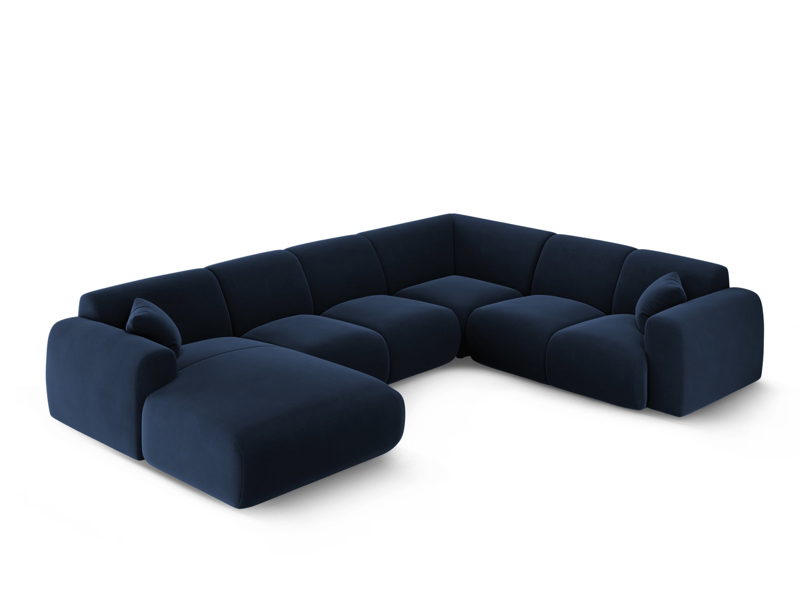 Nolio Velour Panoramic Ecksofa rechts 6 Sitzer 252cm in Royal Blue präsentiert im Onlineshop von KAQTU Design AG. Ecksofa rechts ist von Cosmopolitan Design