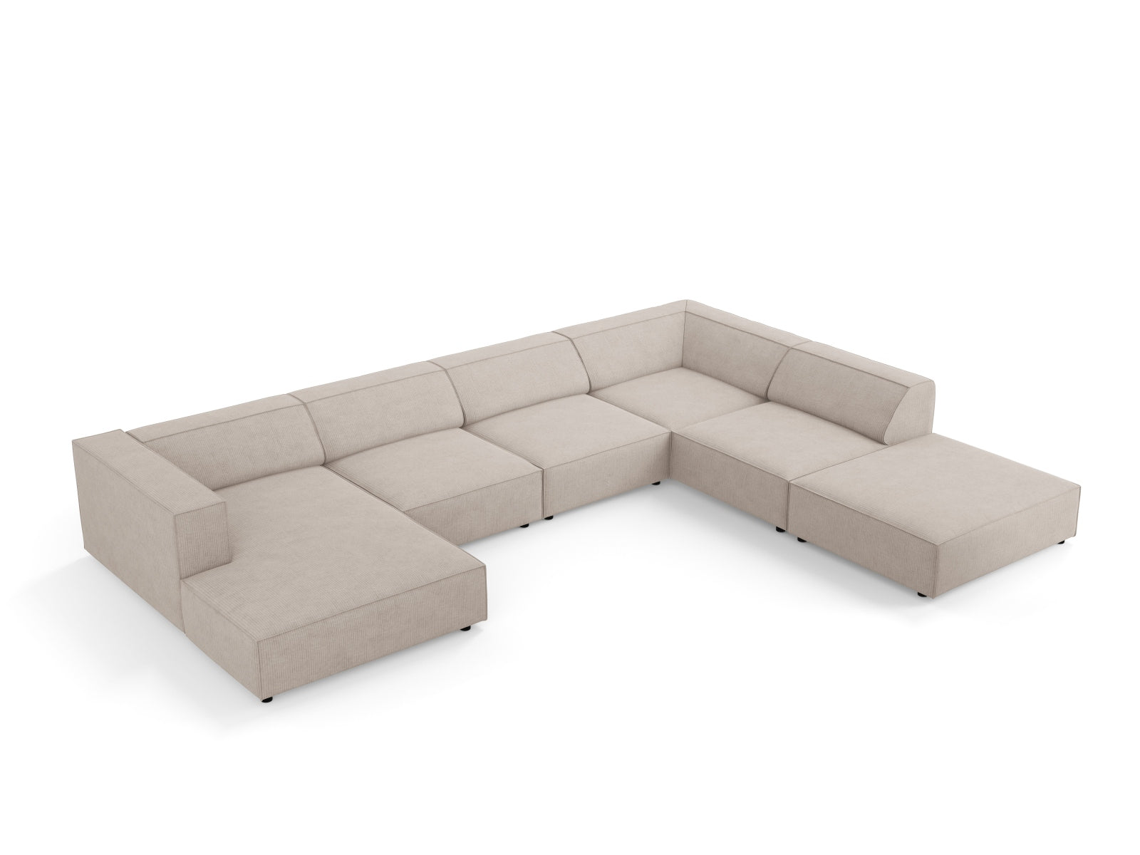 Arendal Panoramic Ecksofa rechts 7 Sitzer in Dark Beige präsentiert im Onlineshop von KAQTU Design AG. Ecksofa rechts ist von Cosmopolitan Design