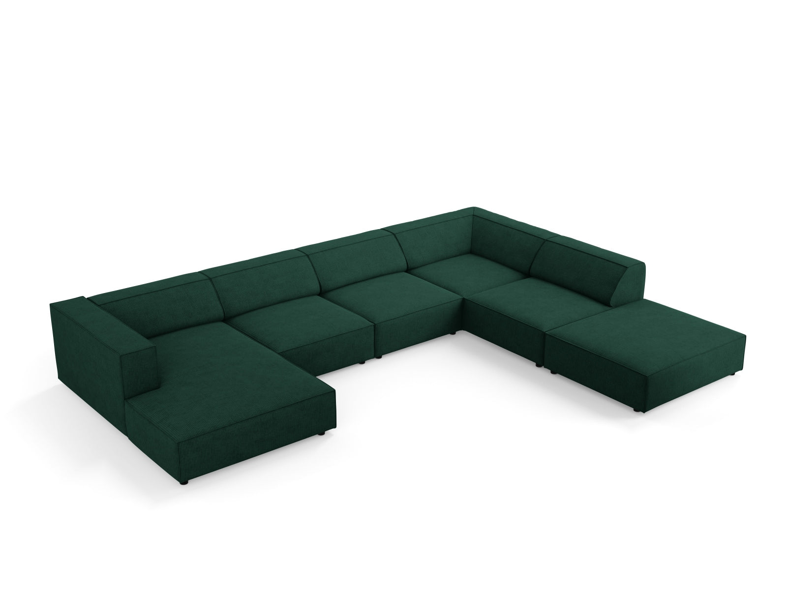 Arendal Panoramic Ecksofa rechts 7 Sitzer in Bottle Green präsentiert im Onlineshop von KAQTU Design AG. Ecksofa rechts ist von Cosmopolitan Design