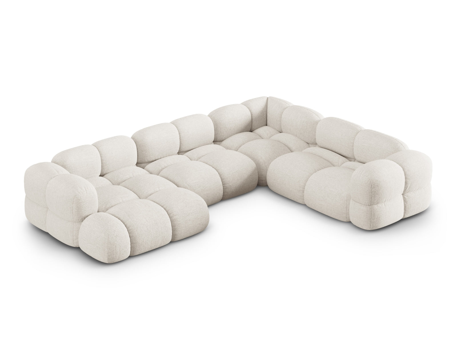 Loretto Panoramic Ecksofa rechts 5 Sitzer 250cm in Beige-Sorella präsentiert im Onlineshop von KAQTU Design AG. Ecksofa rechts ist von Cosmopolitan Design